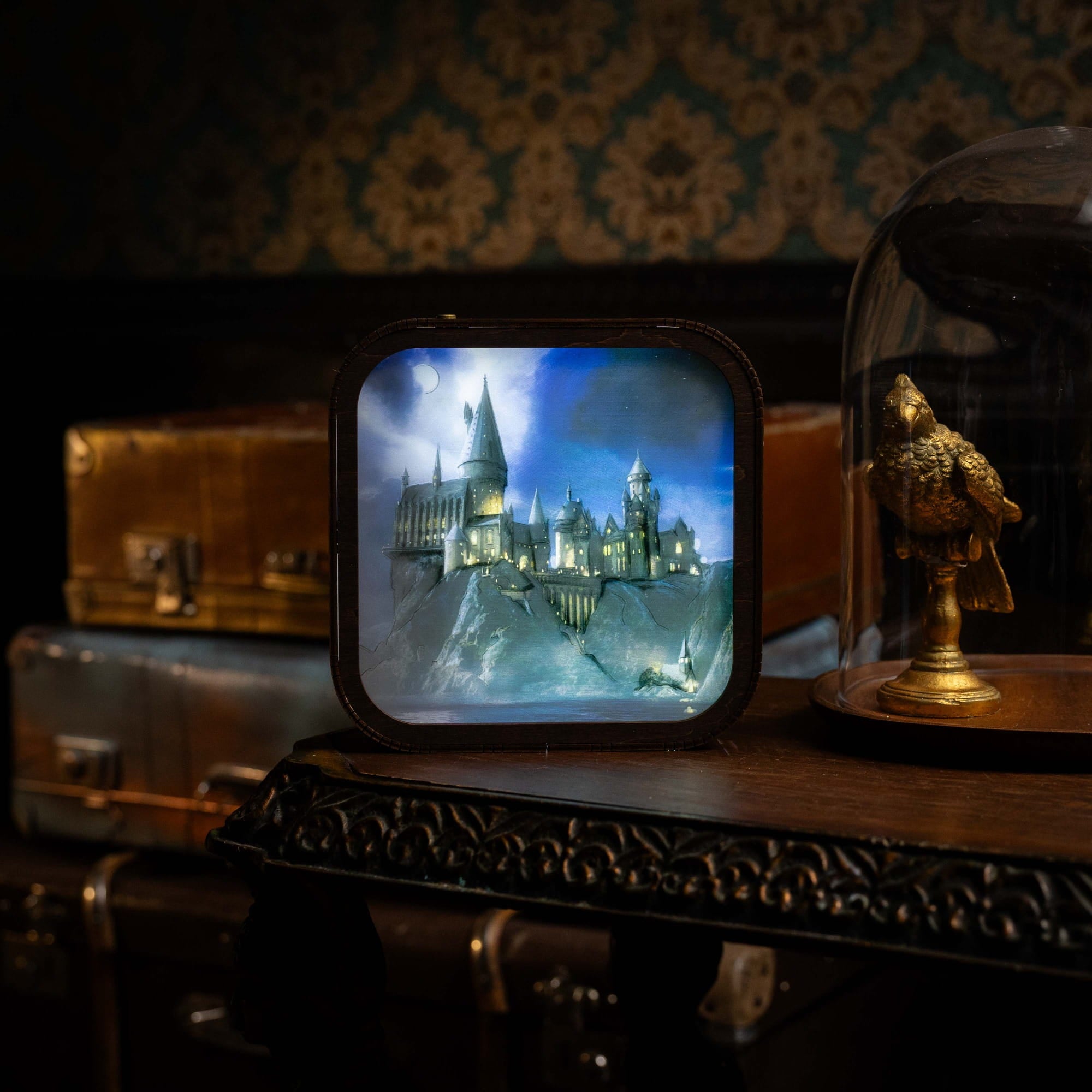 Wooden Acrylic Harry Potter Night Light - Hogwarts After Curfew by Enjoy The Wood 
