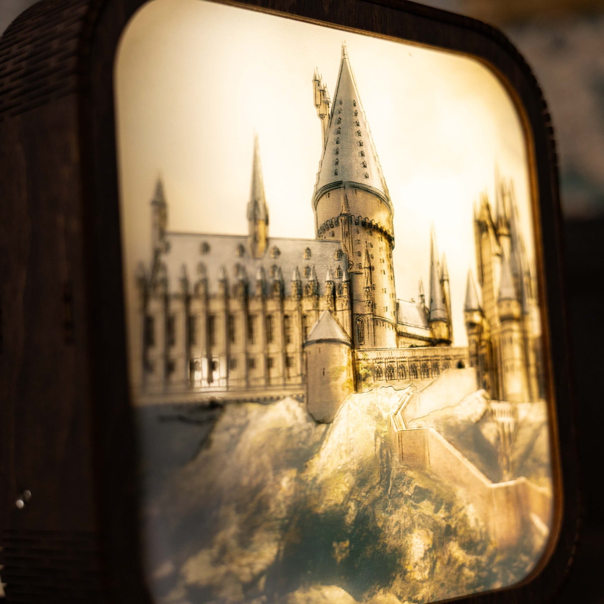 Wooden Acrylic Harry Potter Night Light - Hogwarts Castle by Enjoy The Wood 