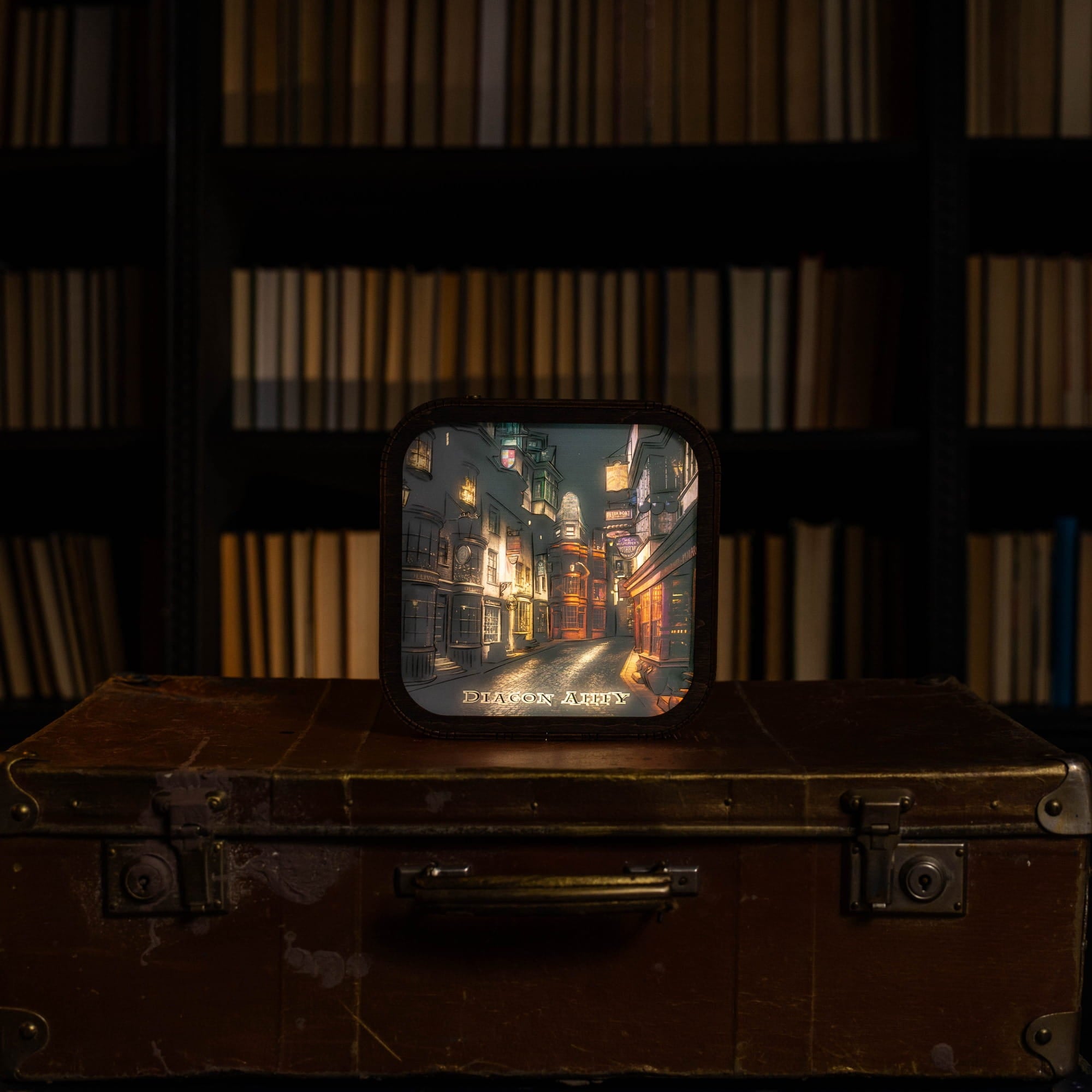 Wooden Acrylic Harry Potter Night Light - Night in Diagon Alley by Enjoy The Wood 
