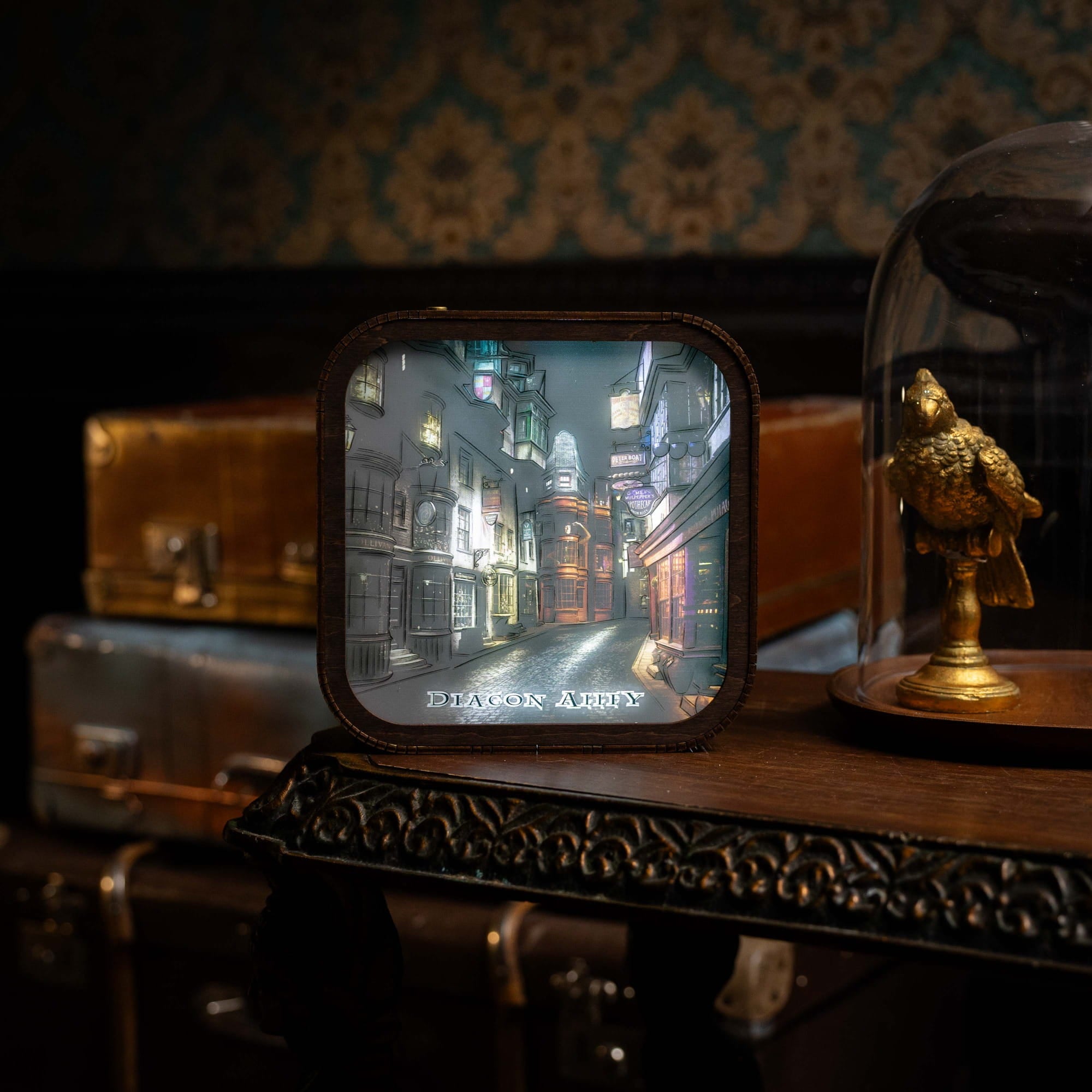 Wooden Acrylic Harry Potter Night Light - Night in Diagon Alley by Enjoy The Wood 