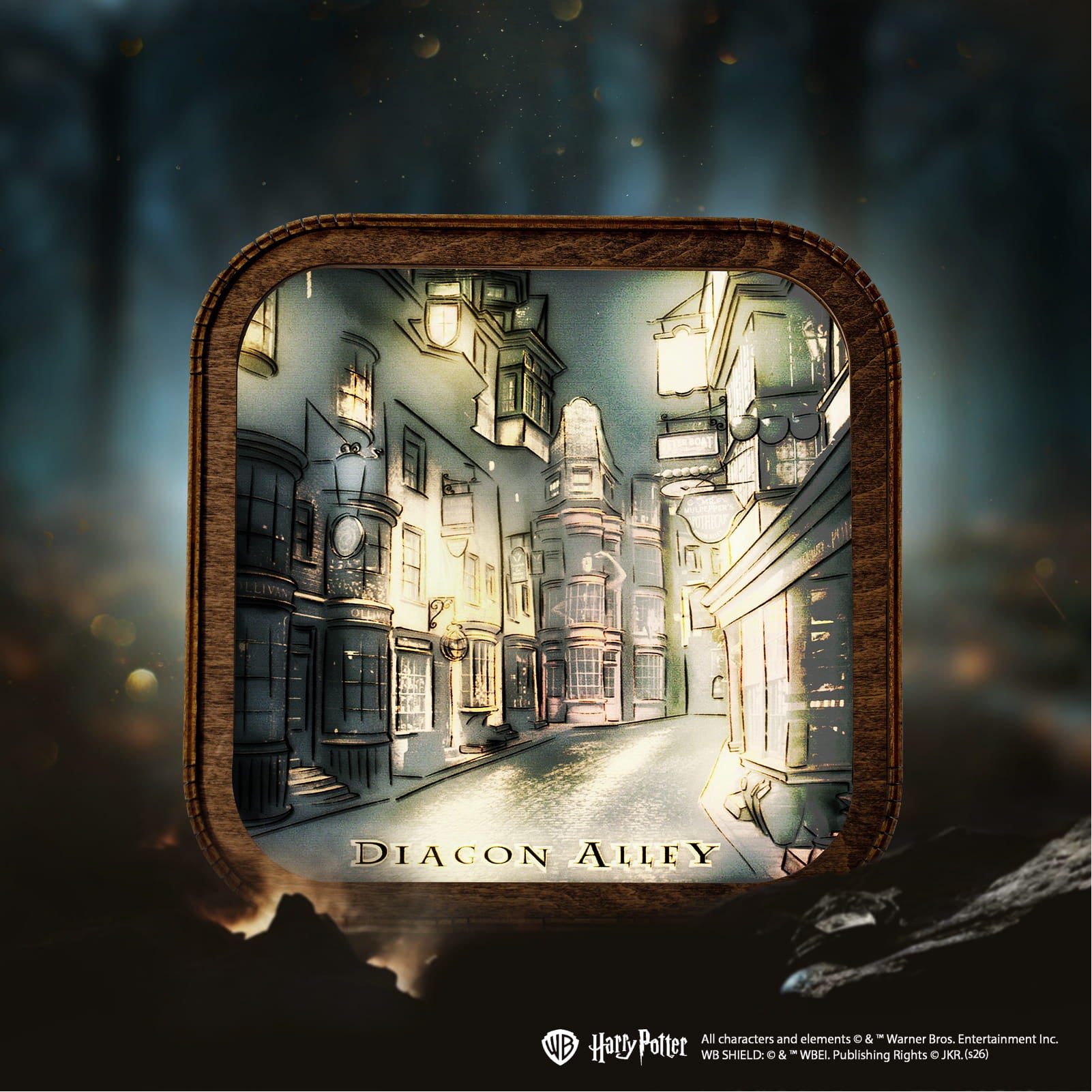 Wooden Acrylic Harry Potter Night Light - Night in Diagon Alley by Enjoy The Wood 