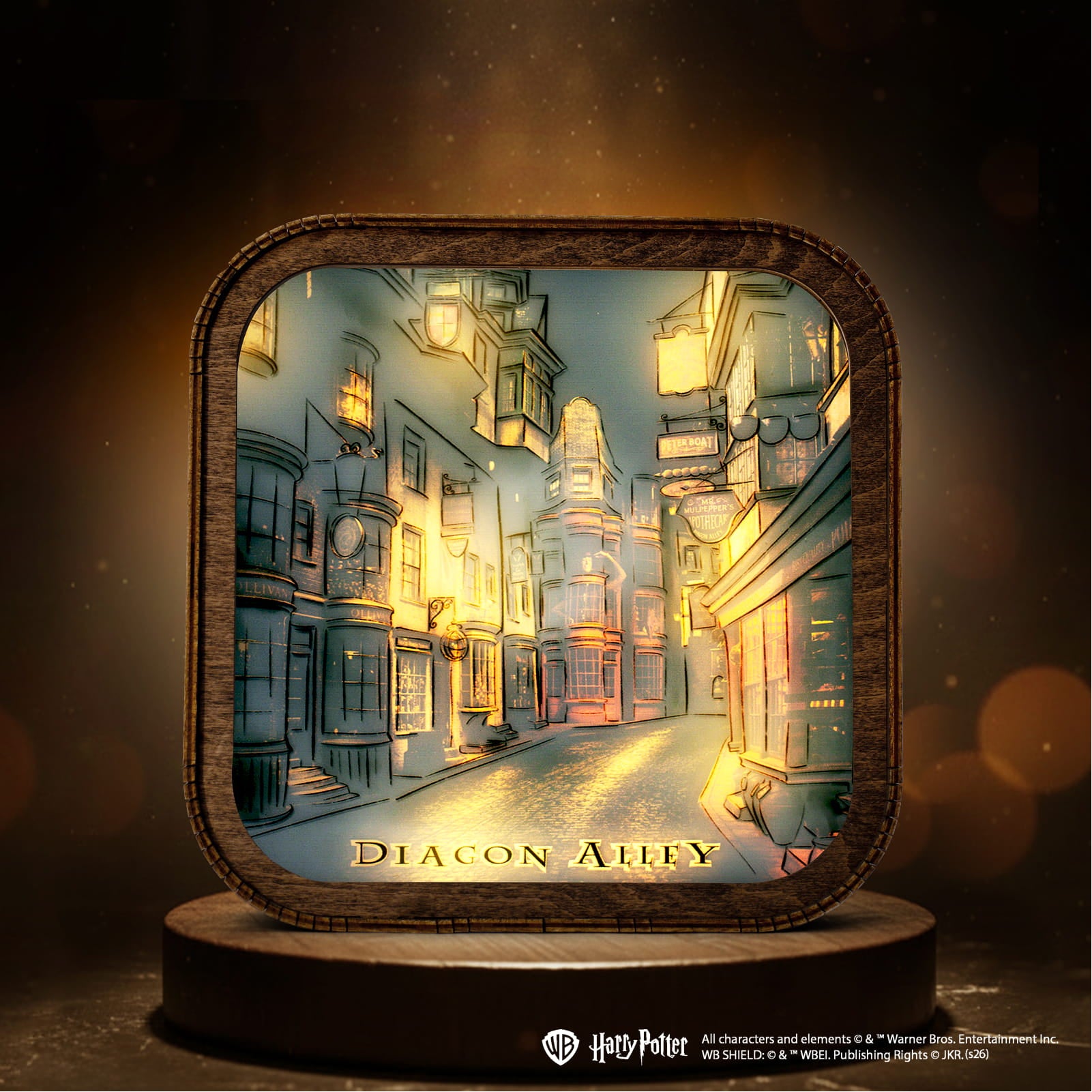 Wooden Acrylic Harry Potter Night Light - Night in Diagon Alley by Enjoy The Wood 