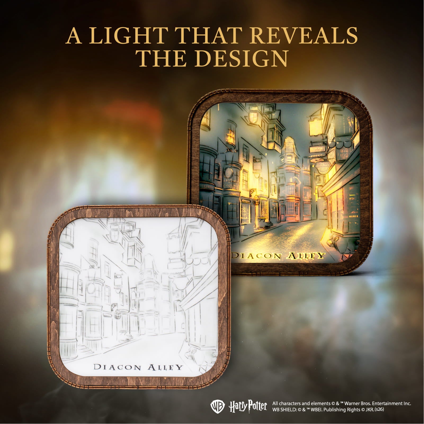 Wooden Acrylic Harry Potter Night Light - Night in Diagon Alley by Enjoy The Wood 