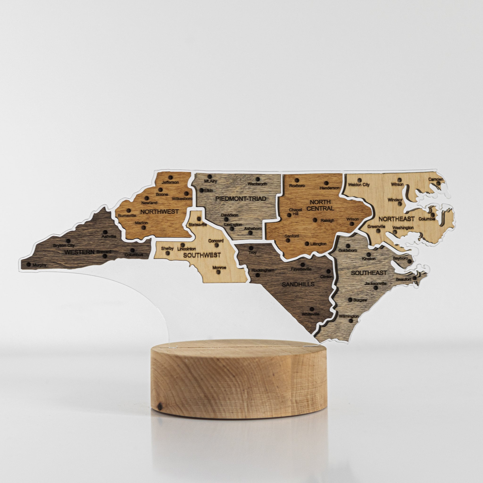 Night Light - Map of North Carolina State