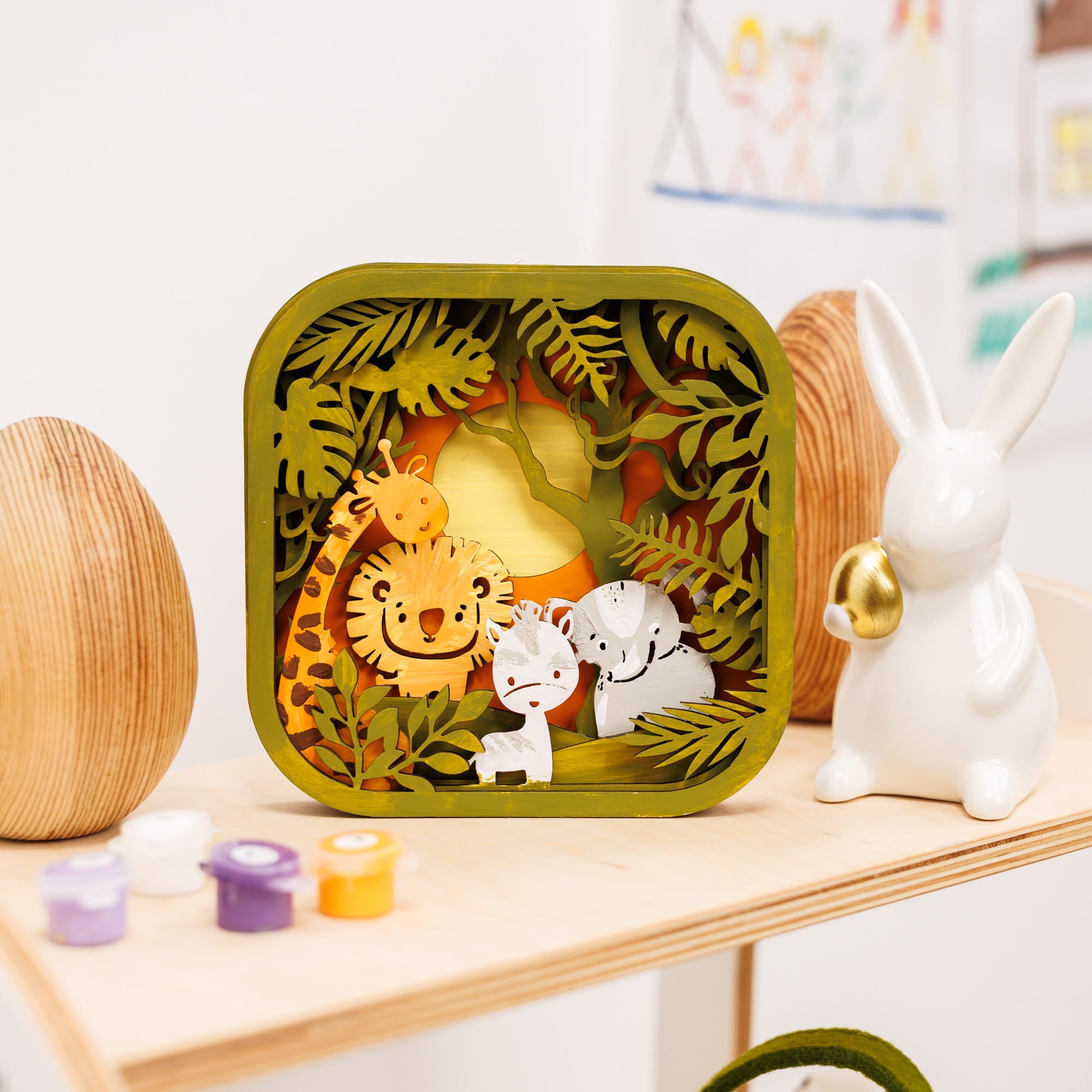 3D DIY Wood Painting Kit for Kids – Safari by Enjoy The Wood 