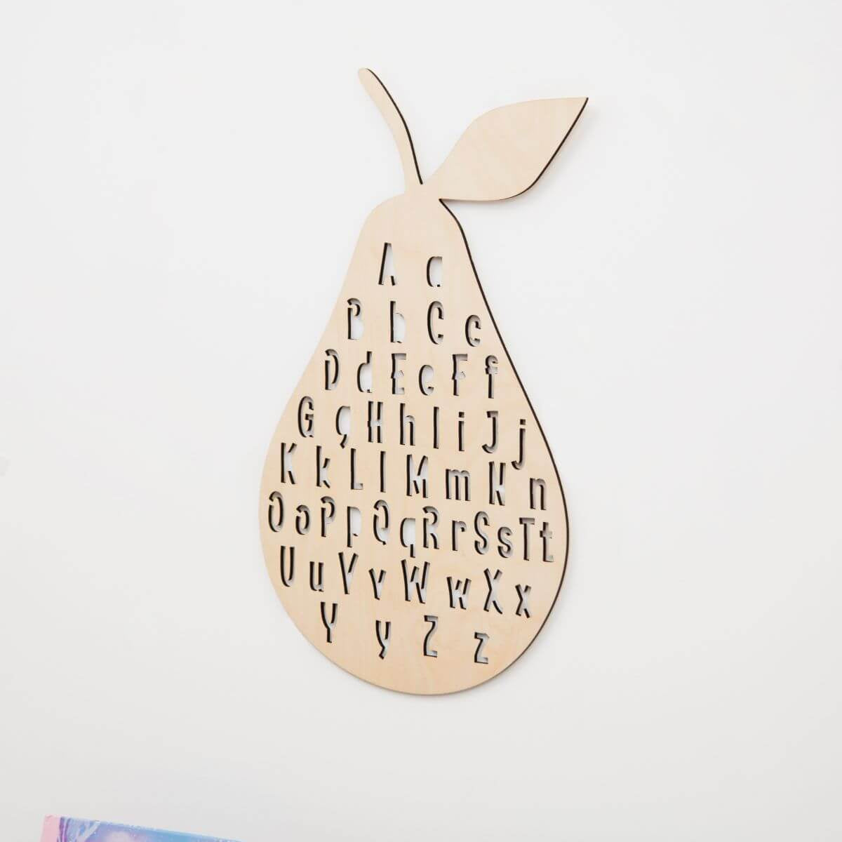 wooden alphabet decor