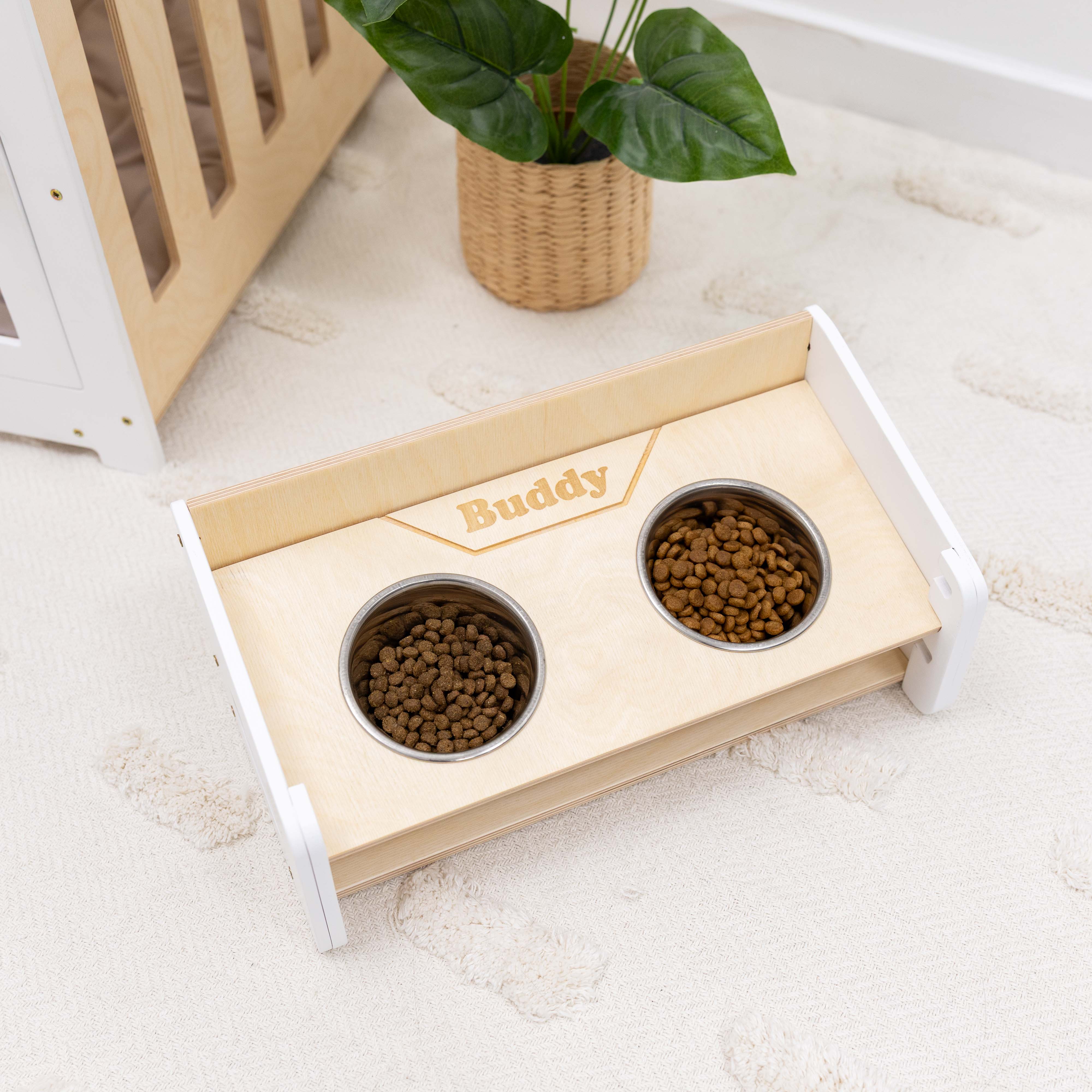 Pet Bowl Stand - Angled by Enjoy The Wood 