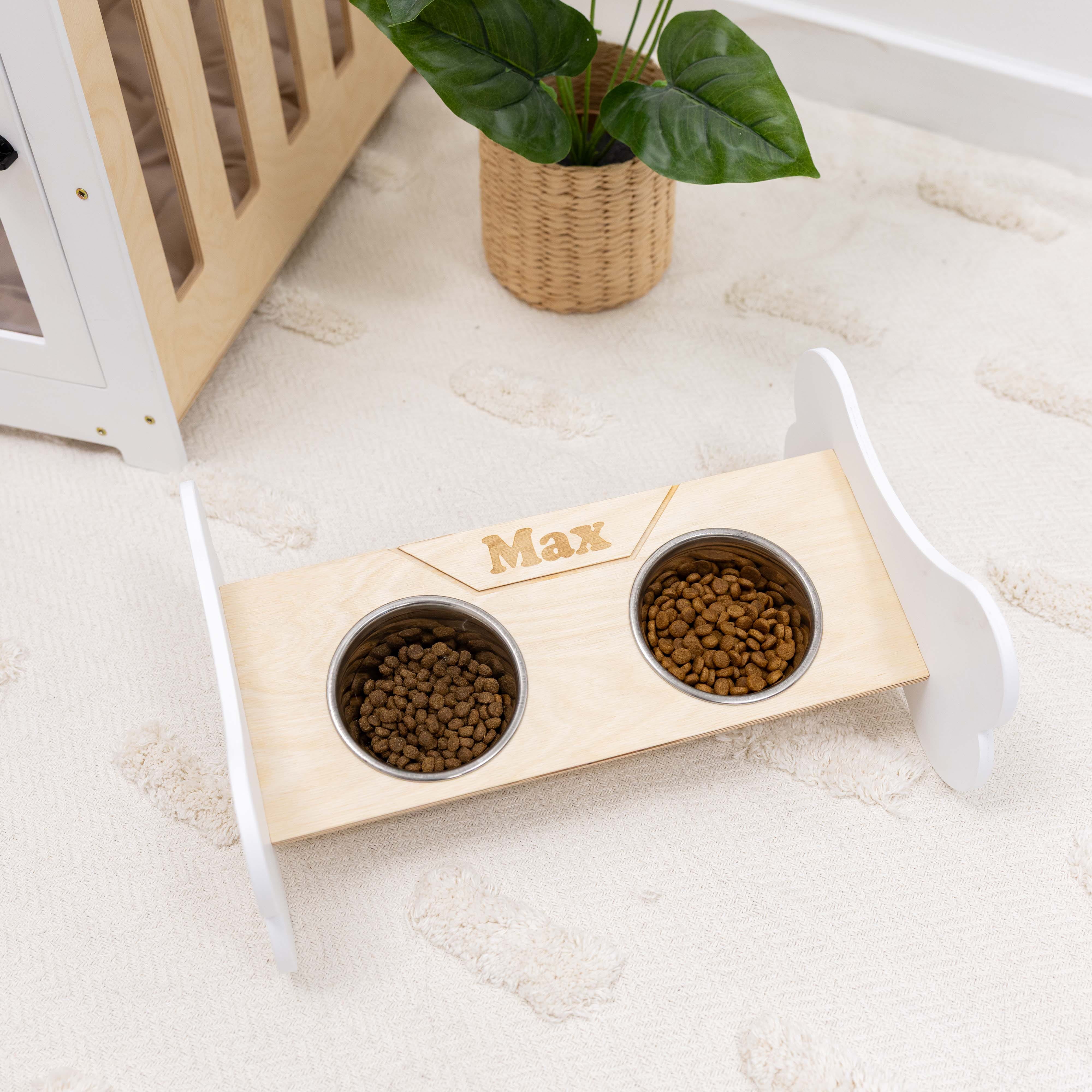 Pet Bowl Stand - Bone-Shaped by Enjoy The Wood 