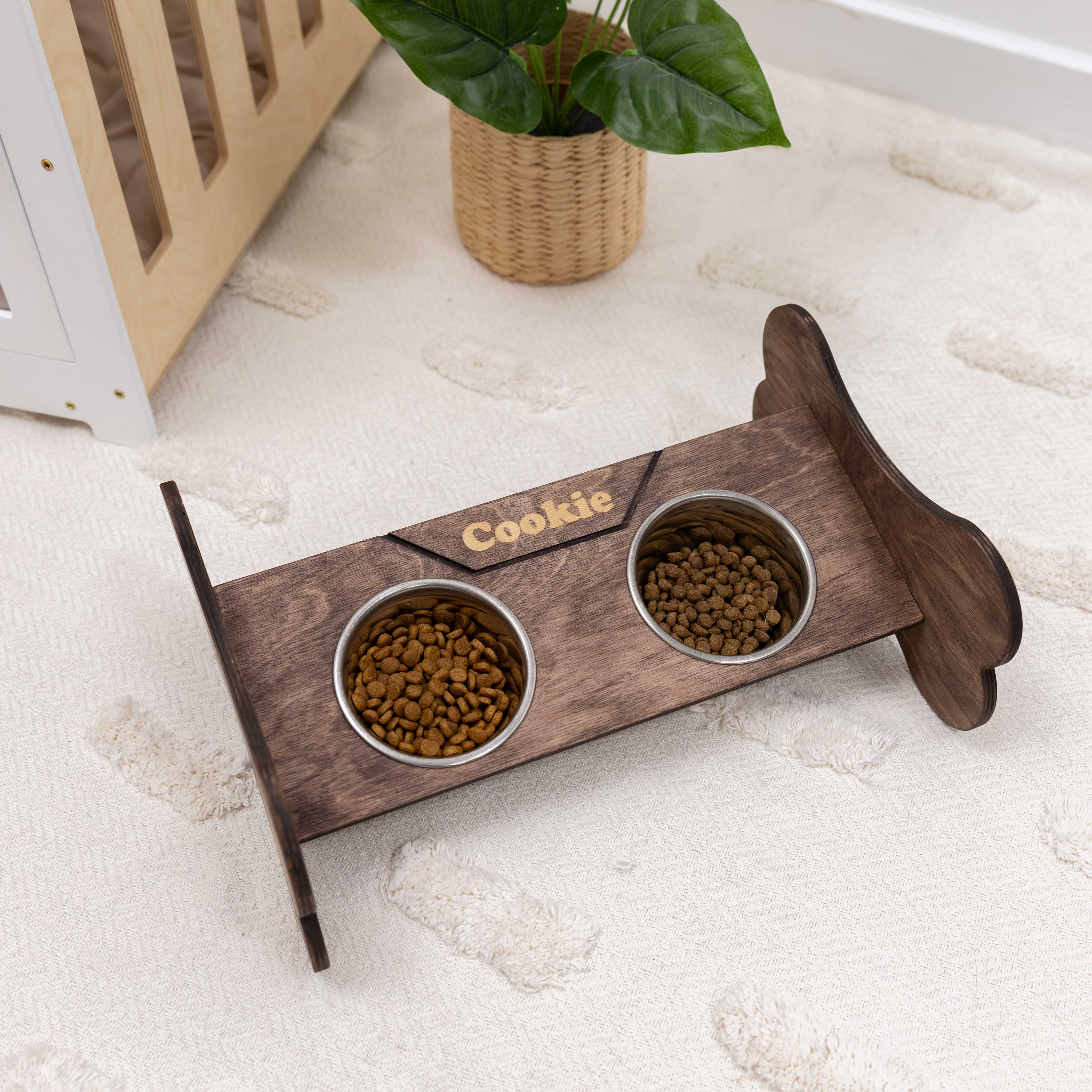 Pet Bowl Stand - Bone-Shaped by Enjoy The Wood 