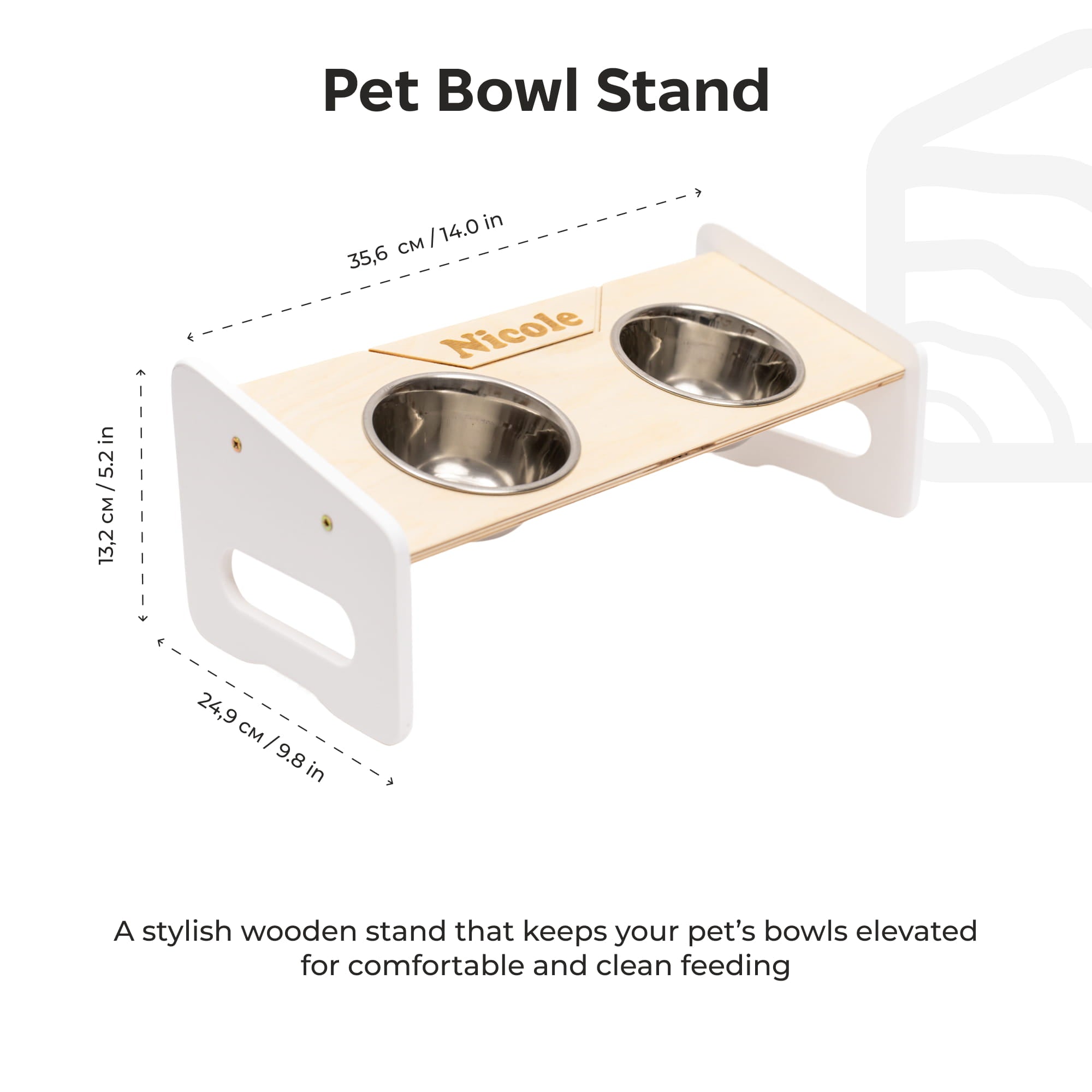 Pet Bowl Stand - Classic by Enjoy The Wood 