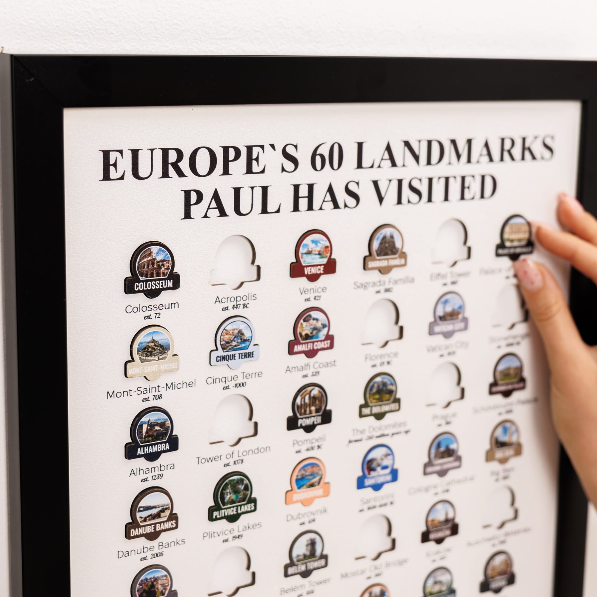 The Poster Travel Tracker Historic Landmarks Europe