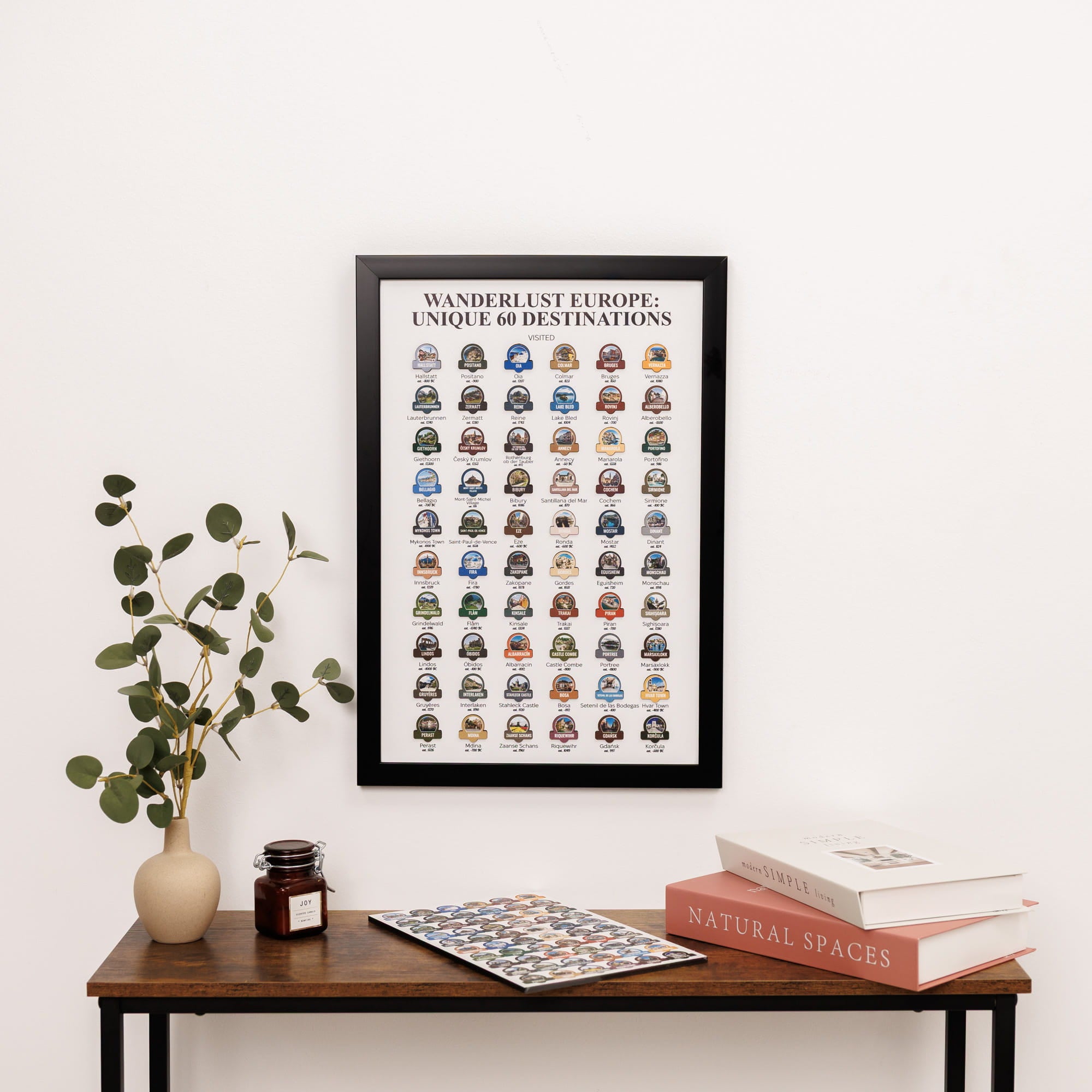 framed travel poster