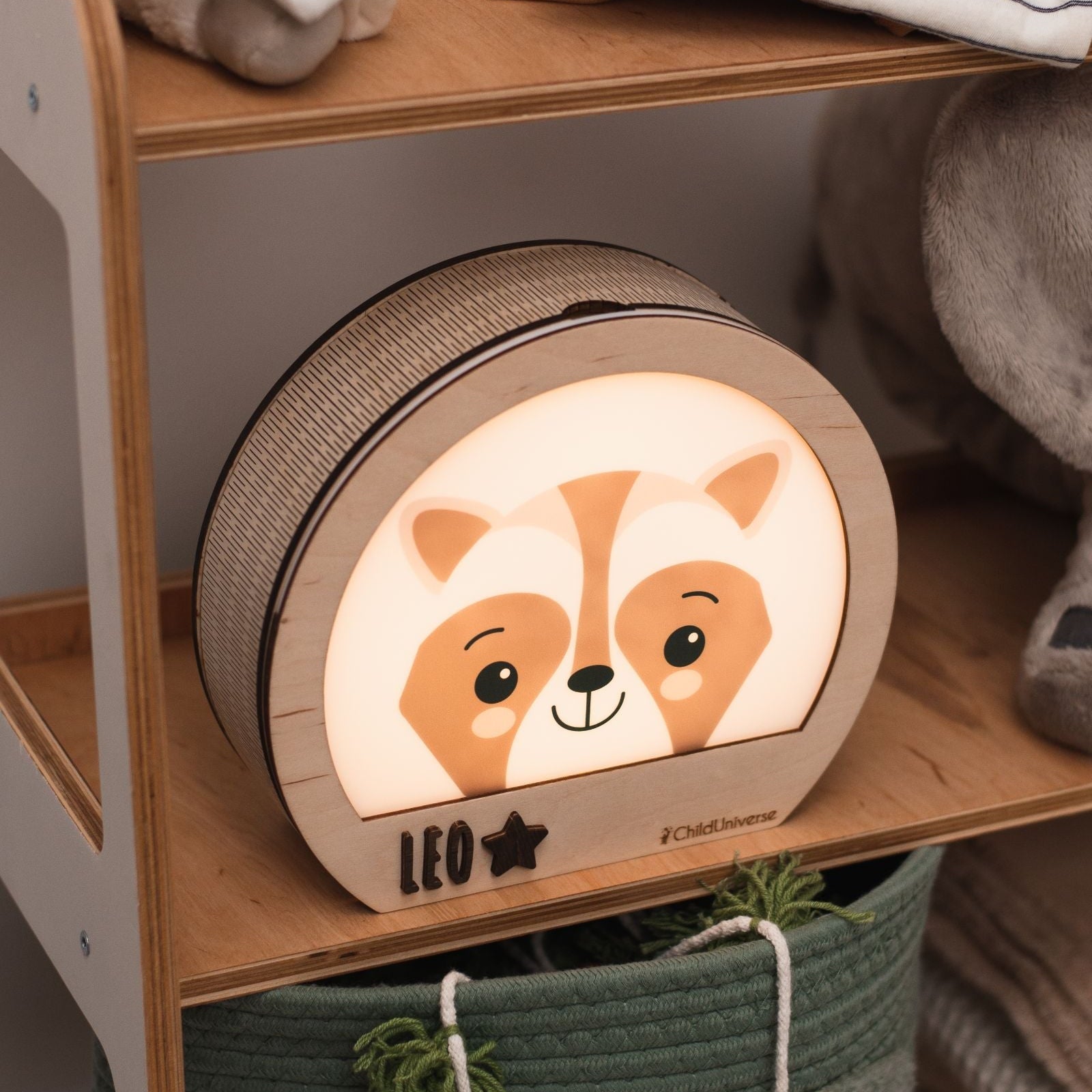 kids raccoon night light