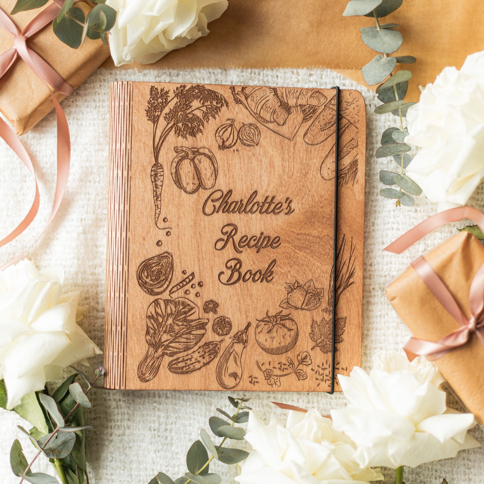 Wooden Recipe Book  Peppers Theme