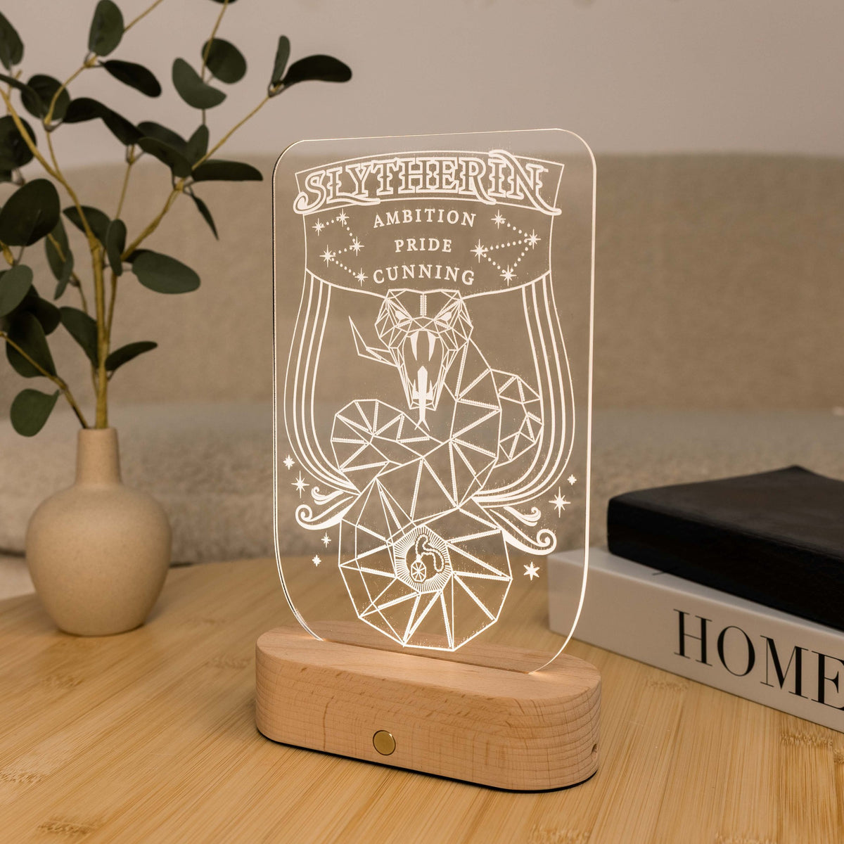 Acrylic Harry Potter Night Light - Serpent of Slytherin by Enjoy The Wood 
