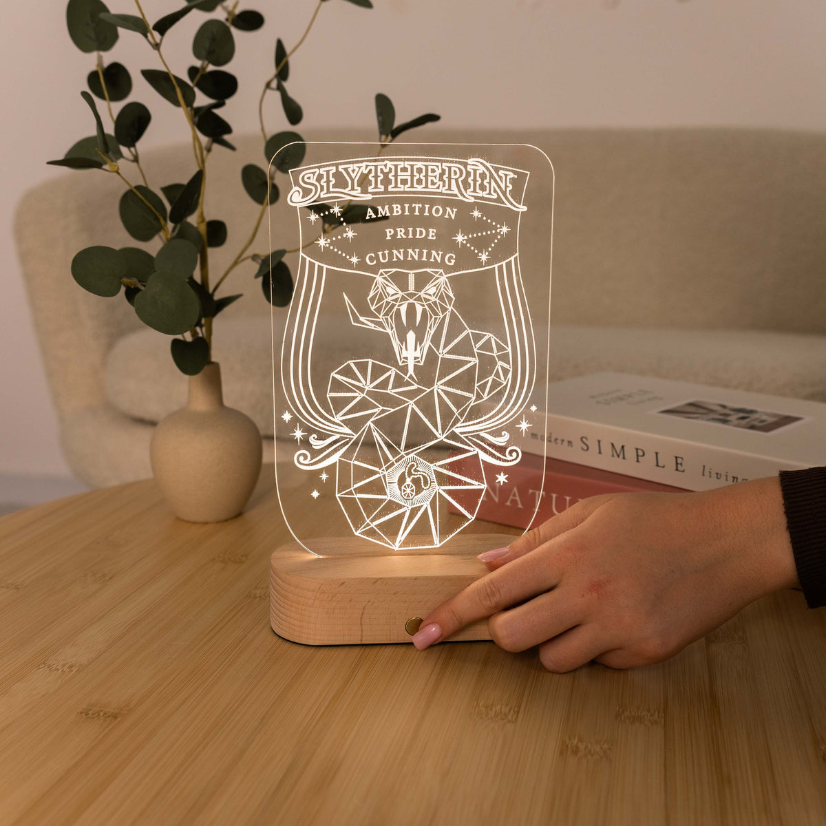 Acrylic Harry Potter Night Light - Serpent of Slytherin by Enjoy The Wood 