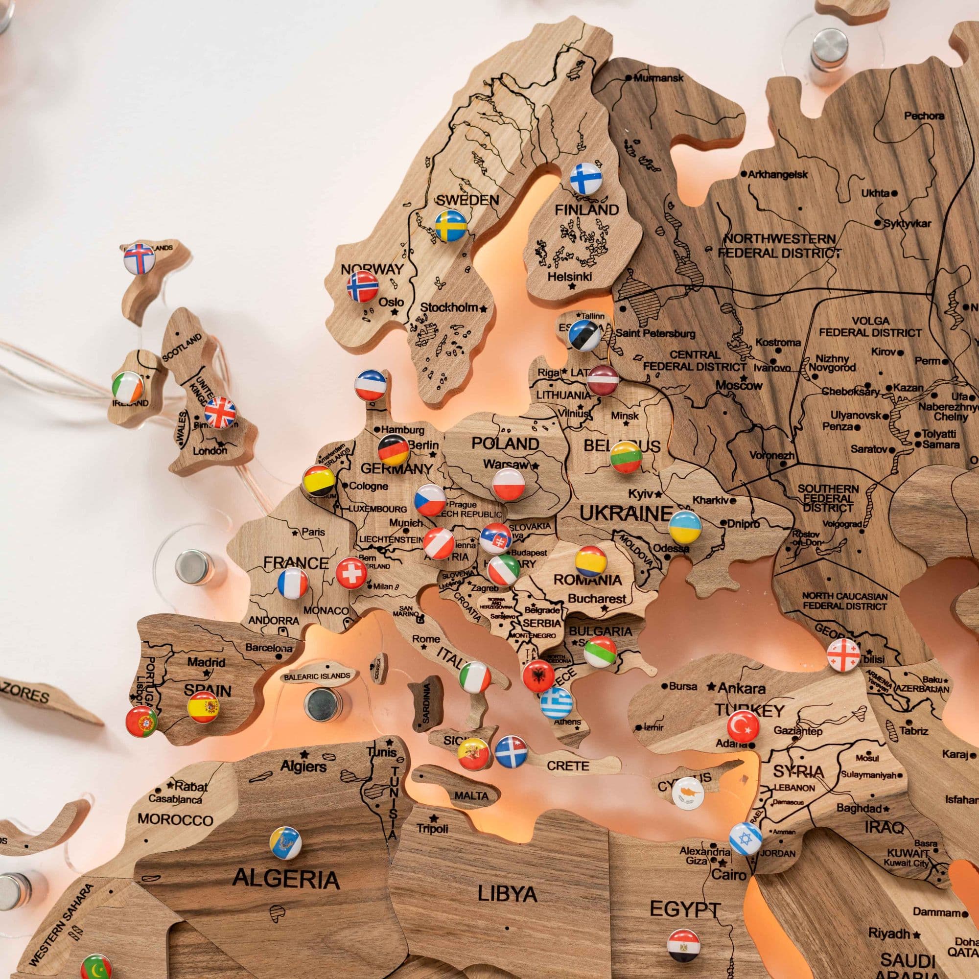 3D Solid Walnut Wooden World Map • Enjoy The Wood