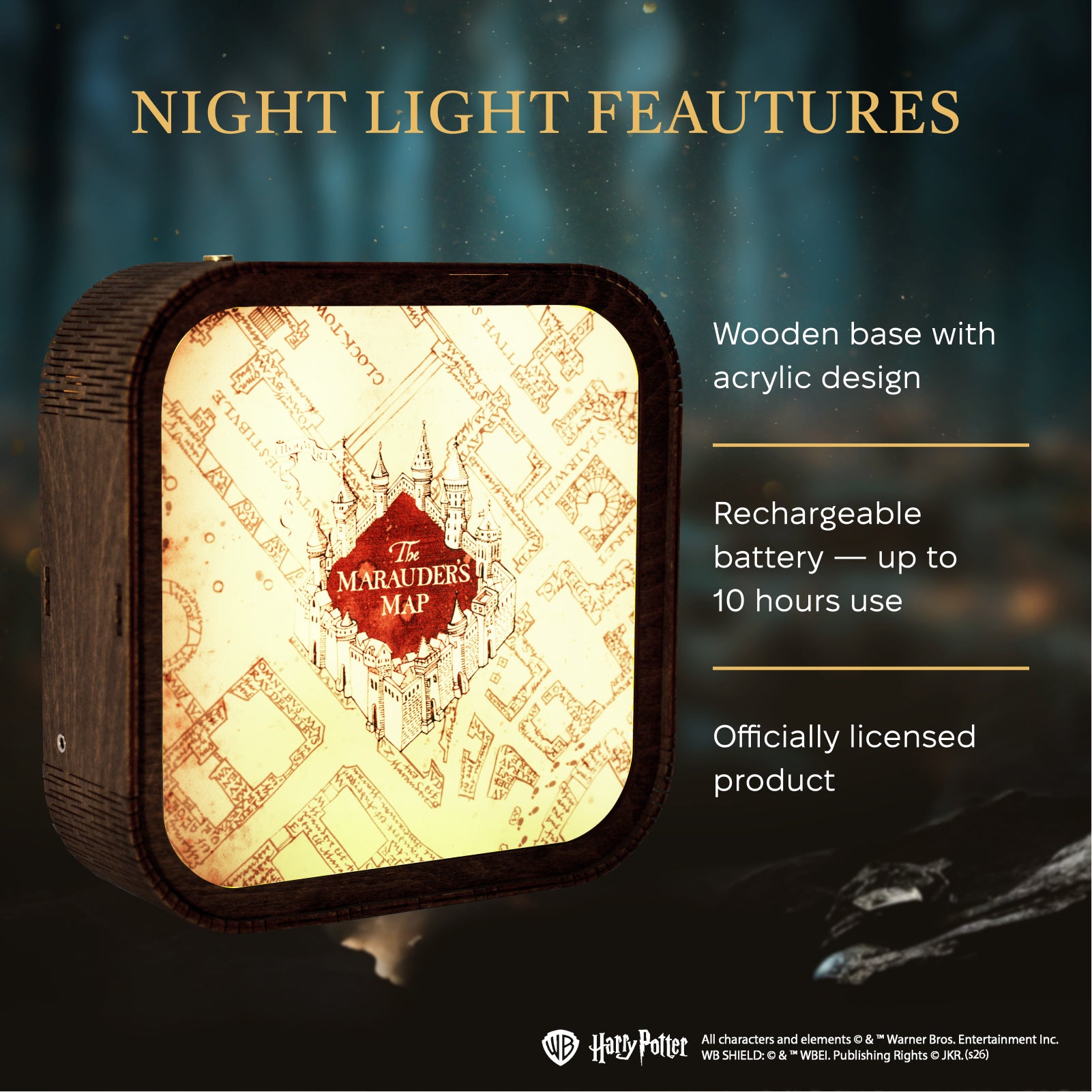 Wooden Acrylic Harry Potter Night Light - The Marauder’s Map by Enjoy The Wood 