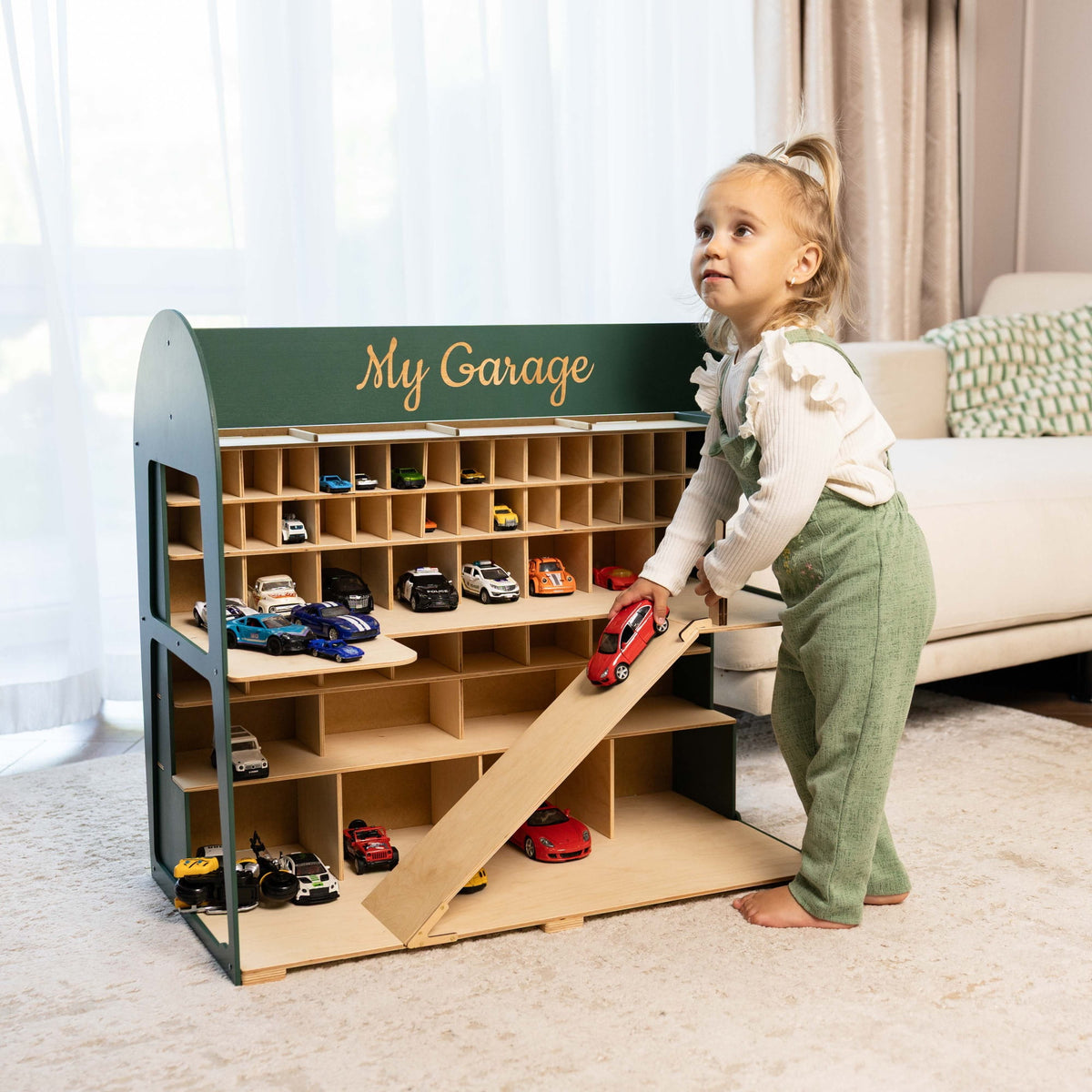 wooden toy car up