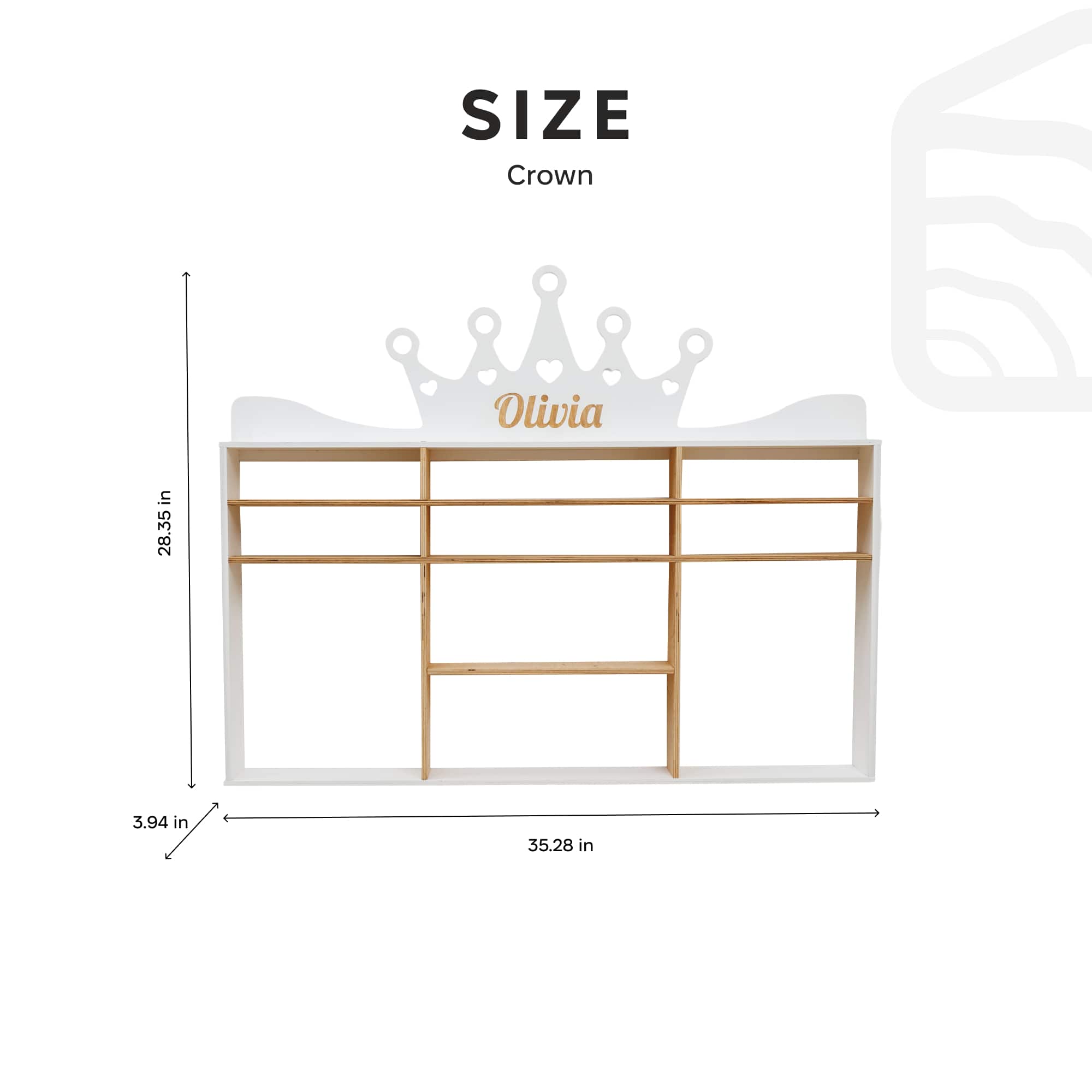Wooden Toy Organizer - Crown