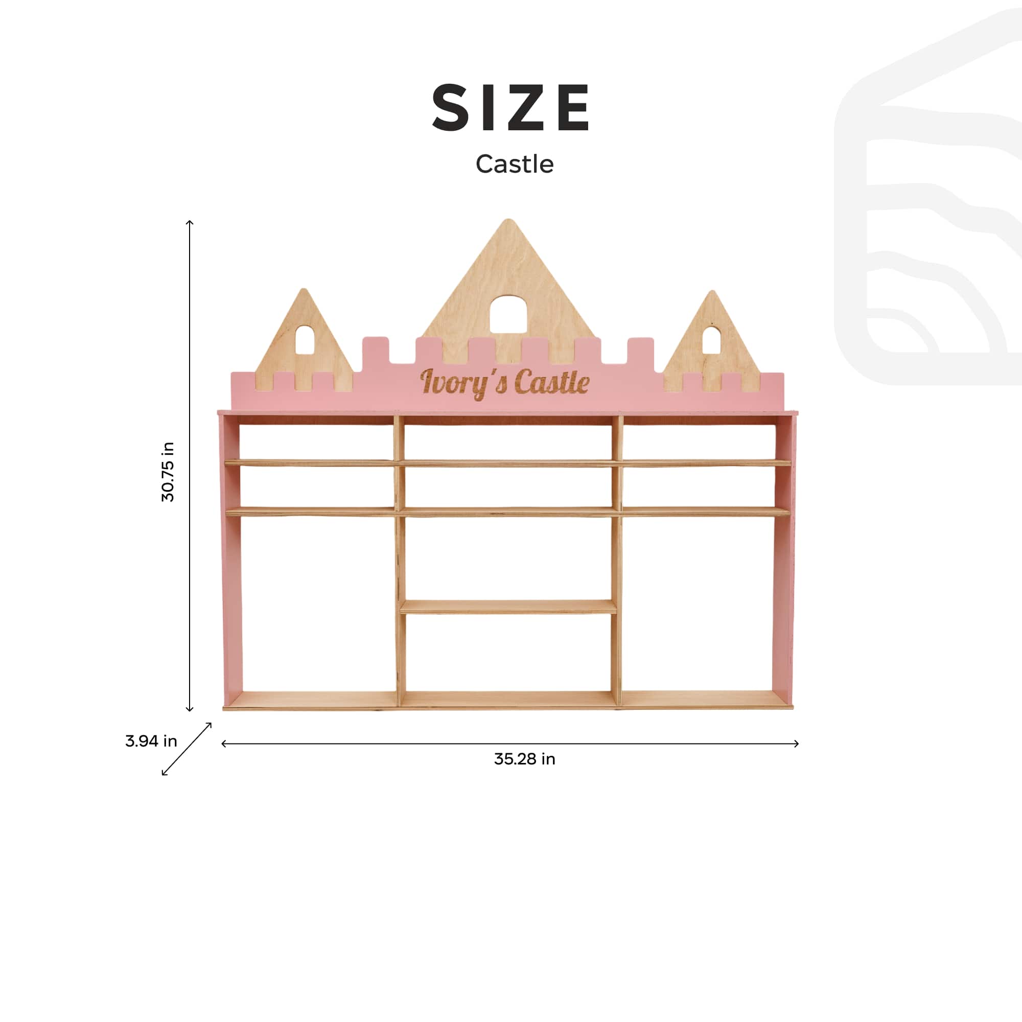 Wooden Toy Organizer - Castle