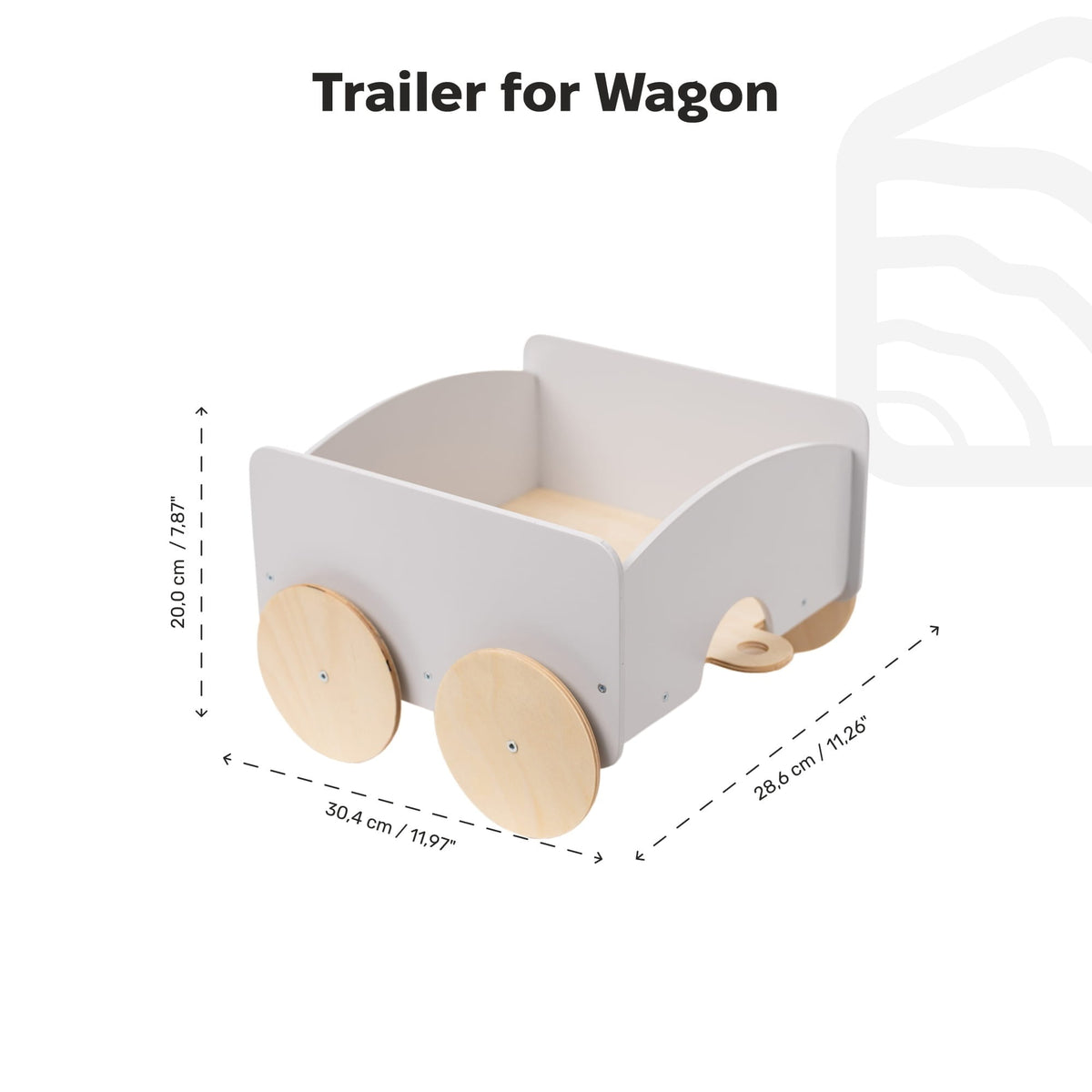 Kids Toy Wagon Trailer - White