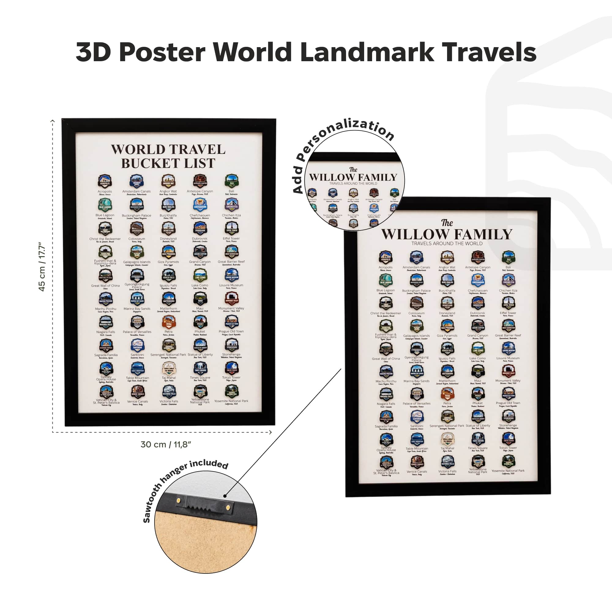 Poster Travel Tracker World Landmarks