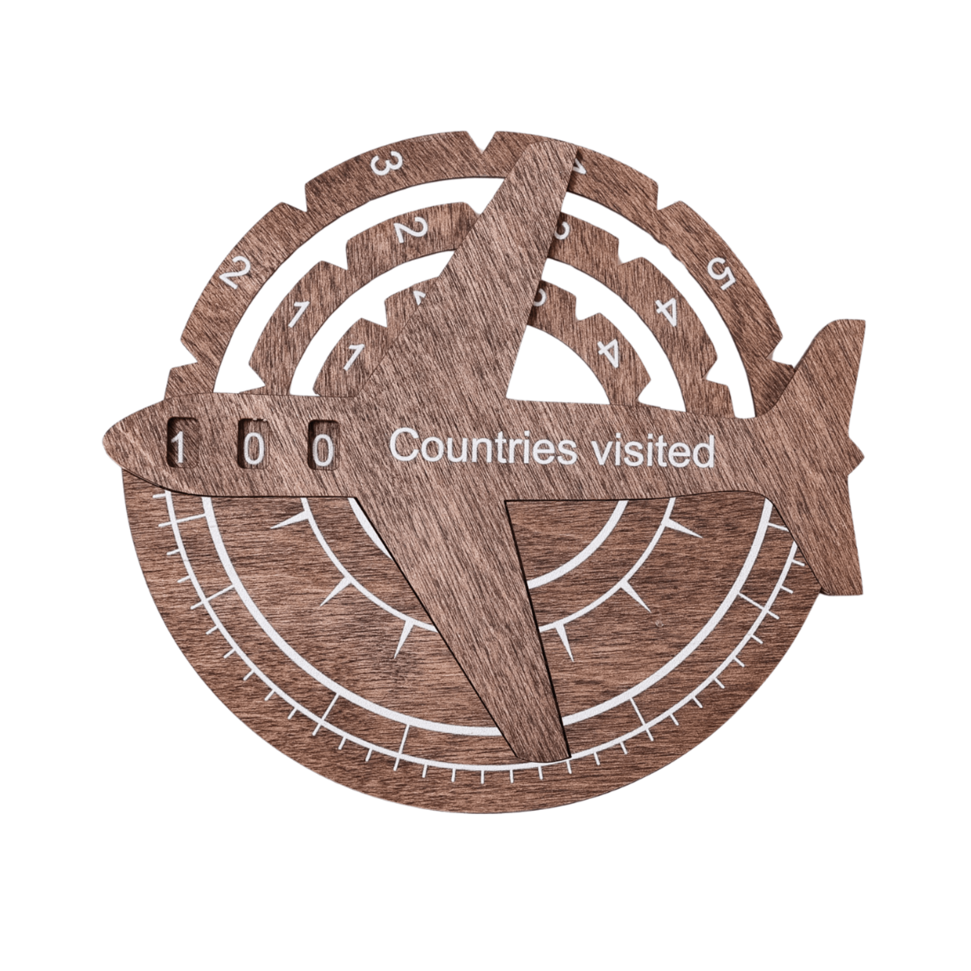 3d walnut wall map