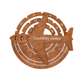 wooden world map oak finish