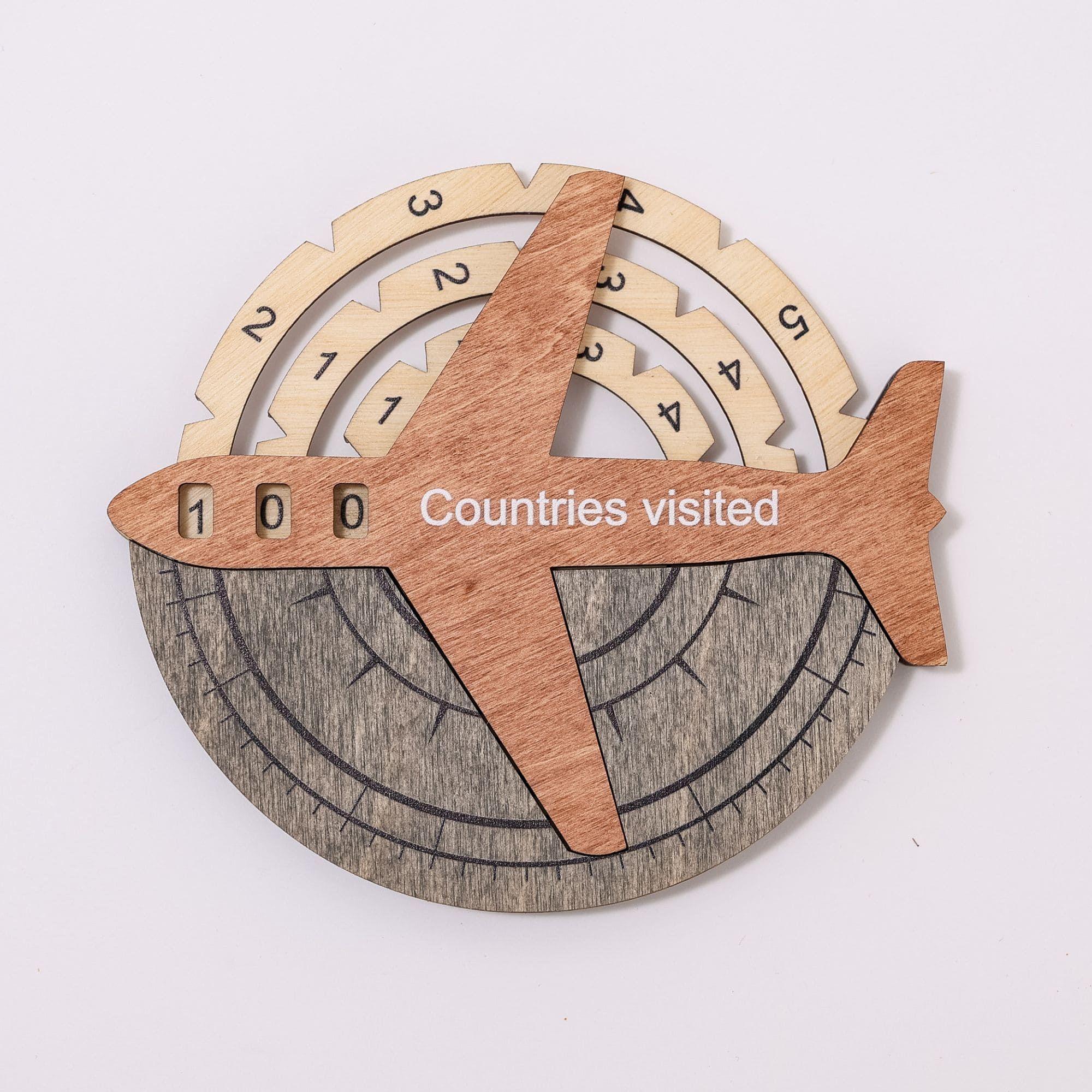 smokey wooden world map