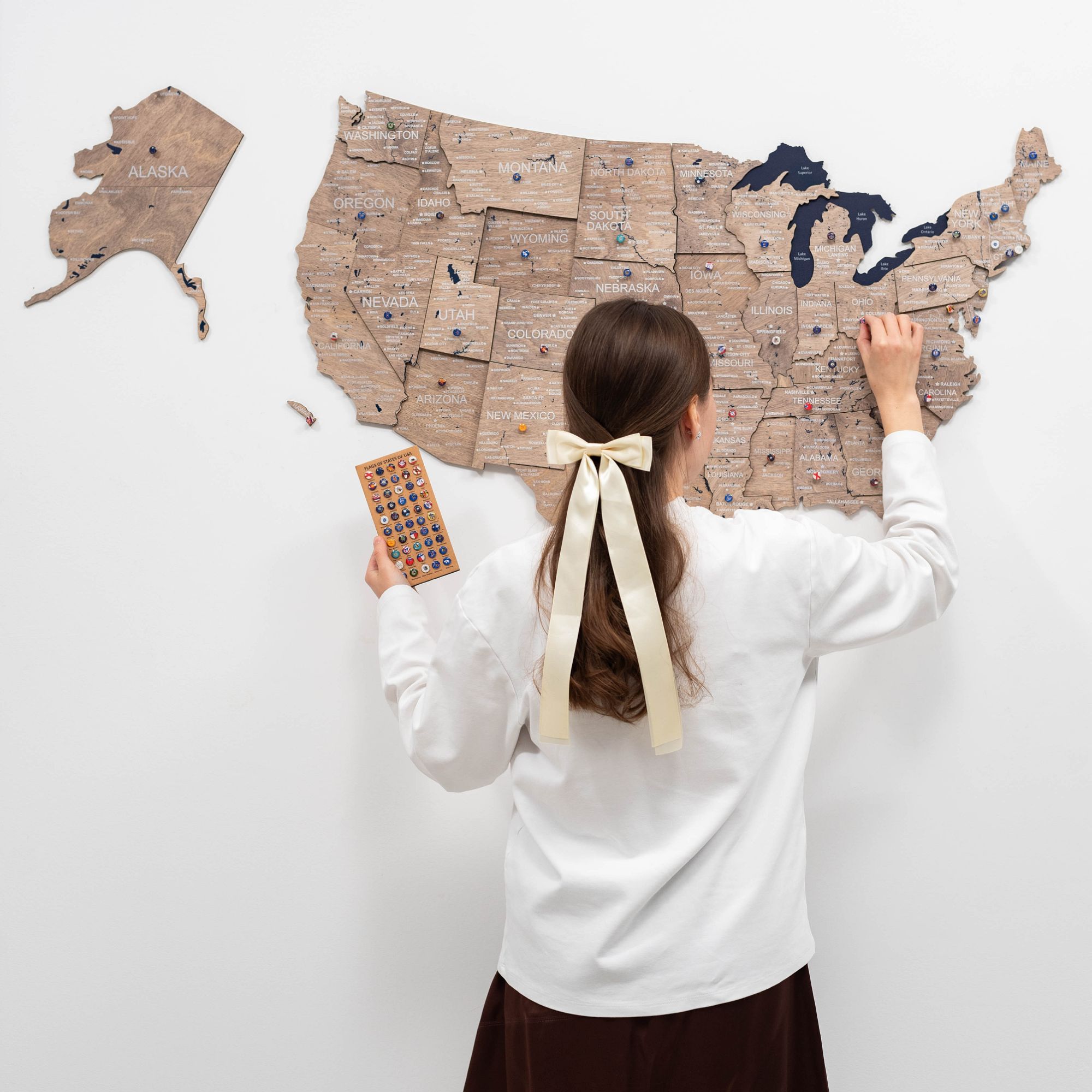 Wooden 3d Map of USA - Terra