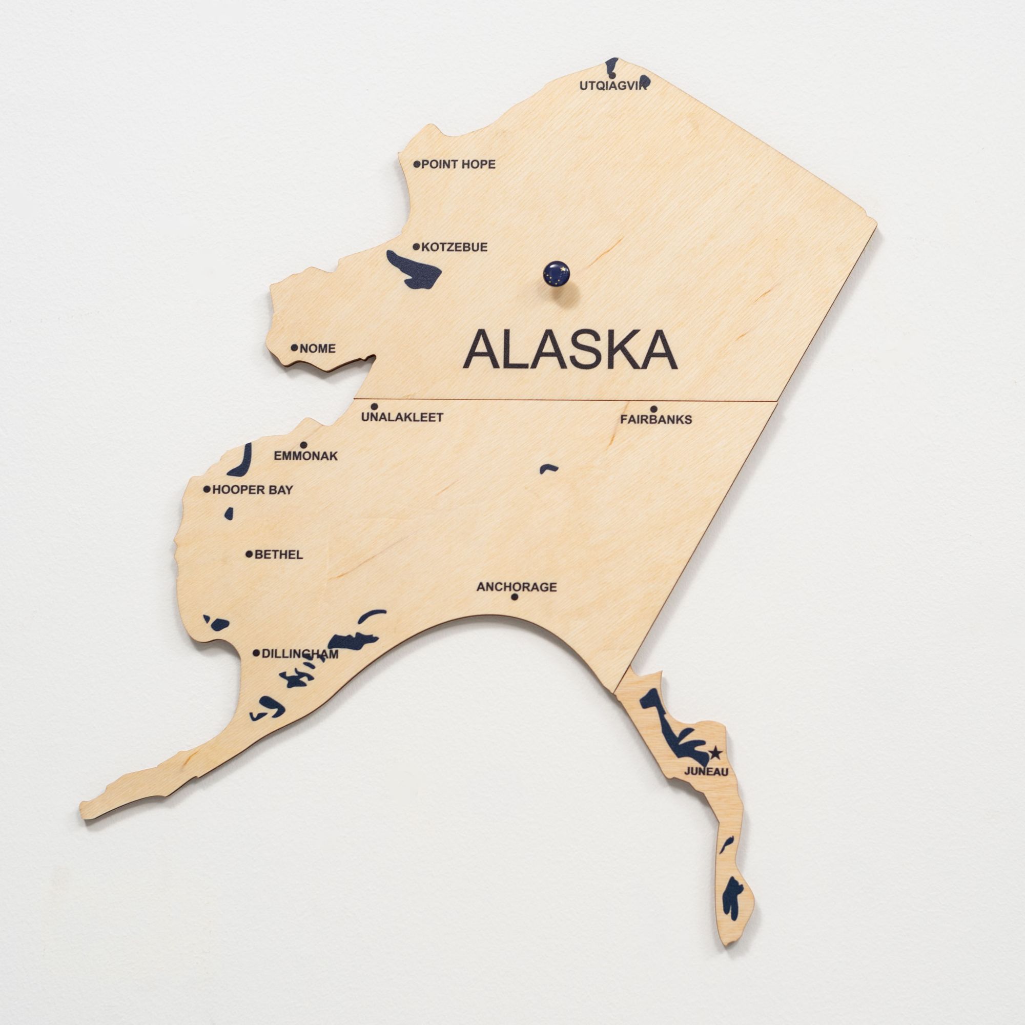 wooden map of united states