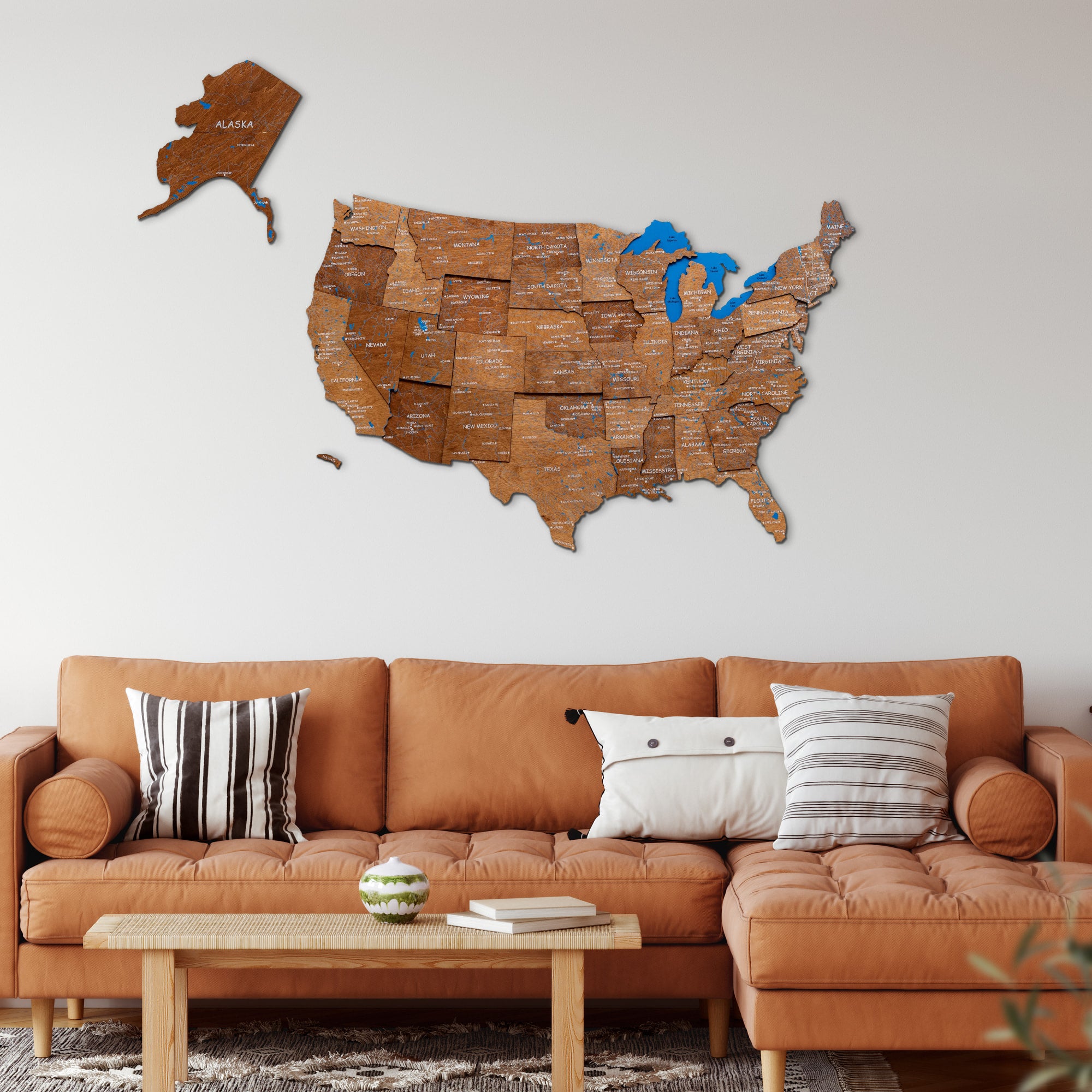 Map of USA Oak