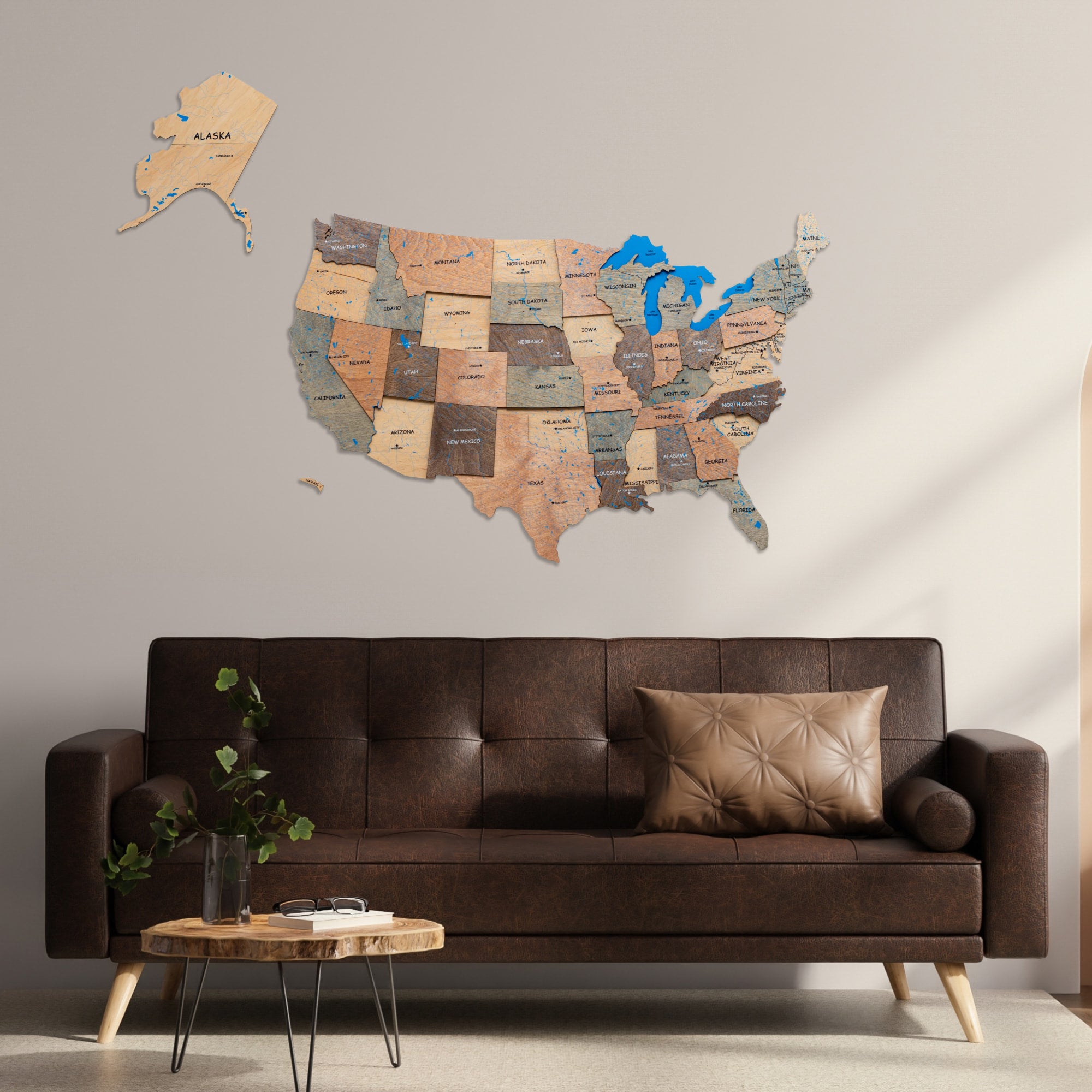 large u.s. wall map