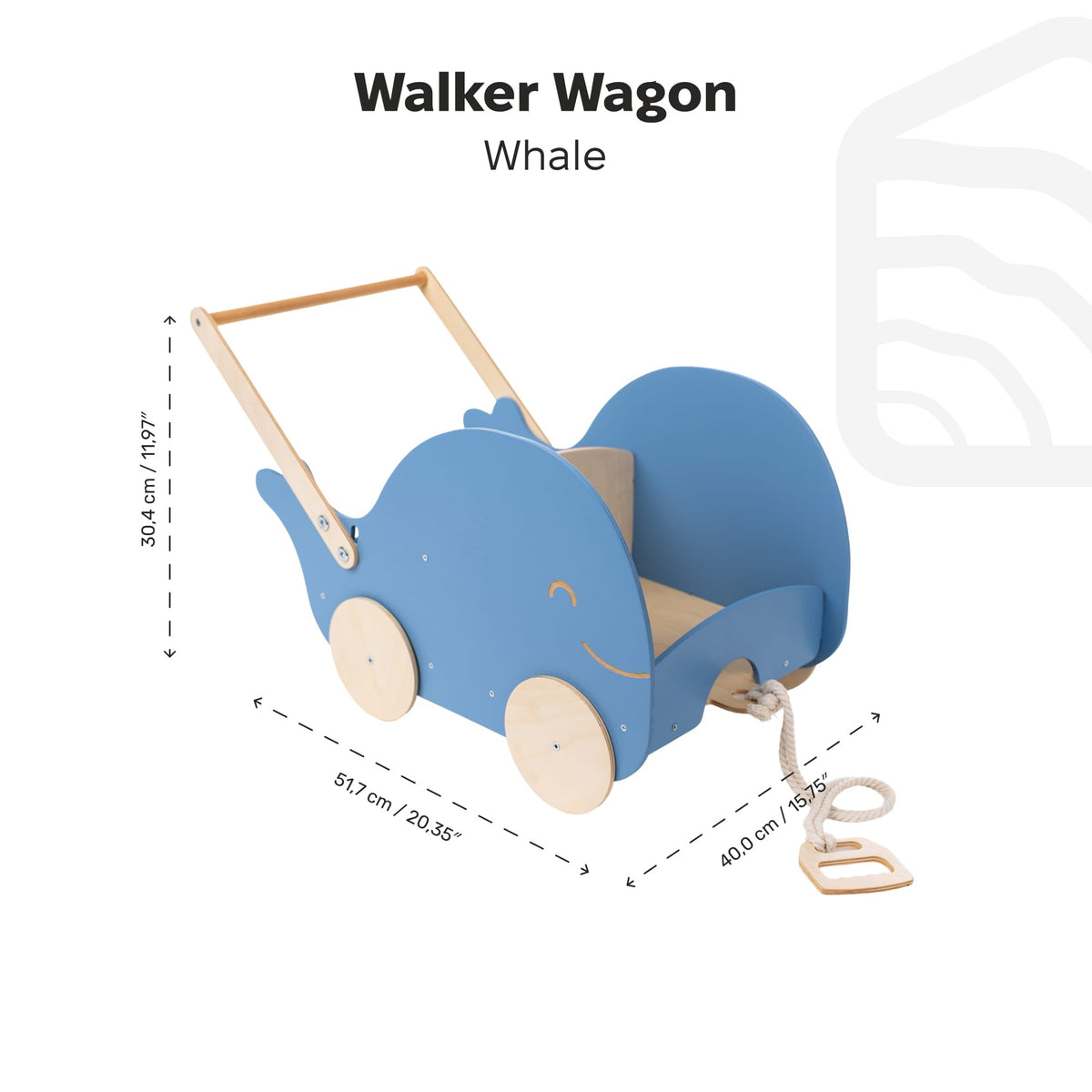 Holzspielzeugwagen - Wal