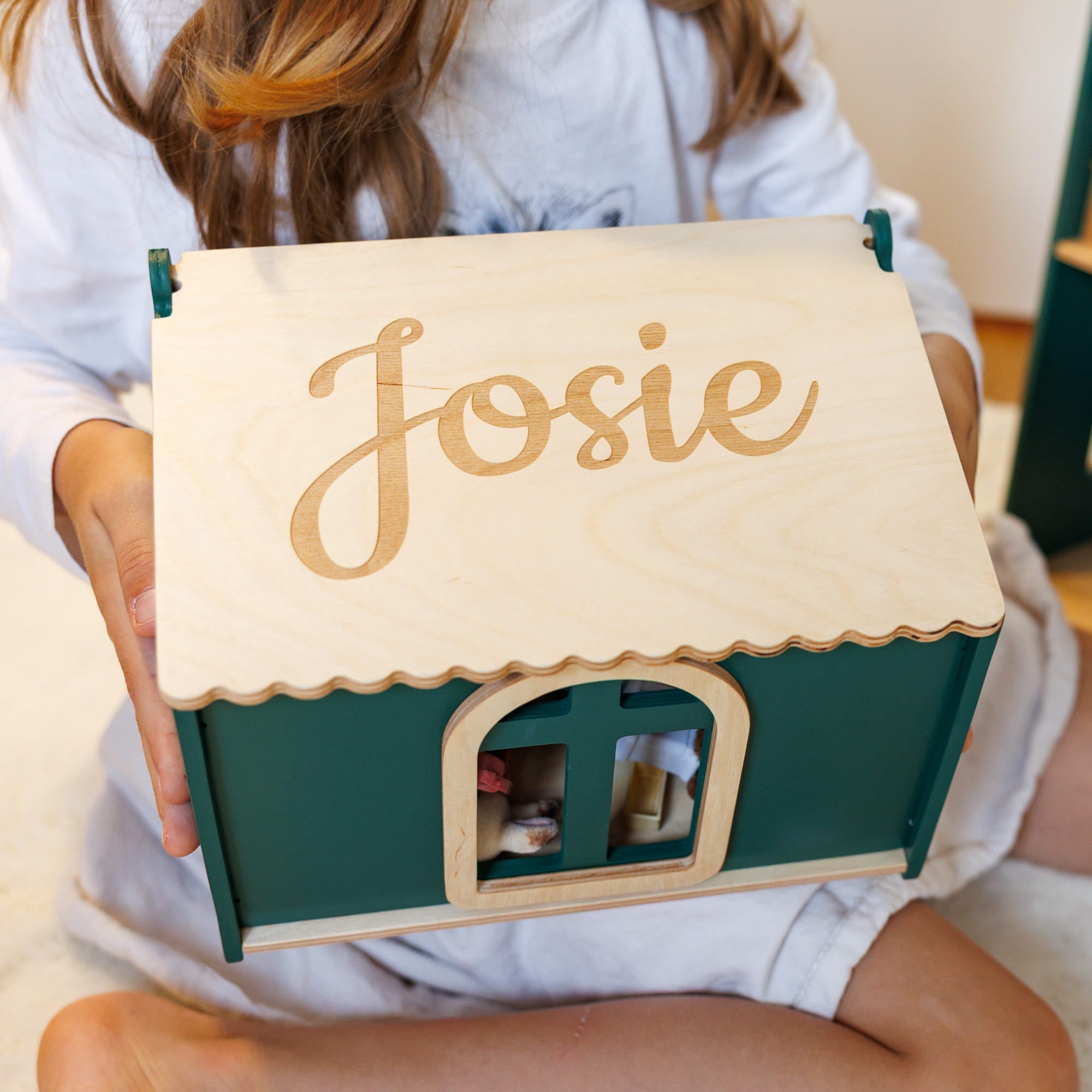 Wooden-Dollhouse-Green