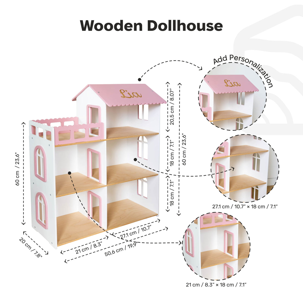 Puppenhaus aus Holz – Weiß