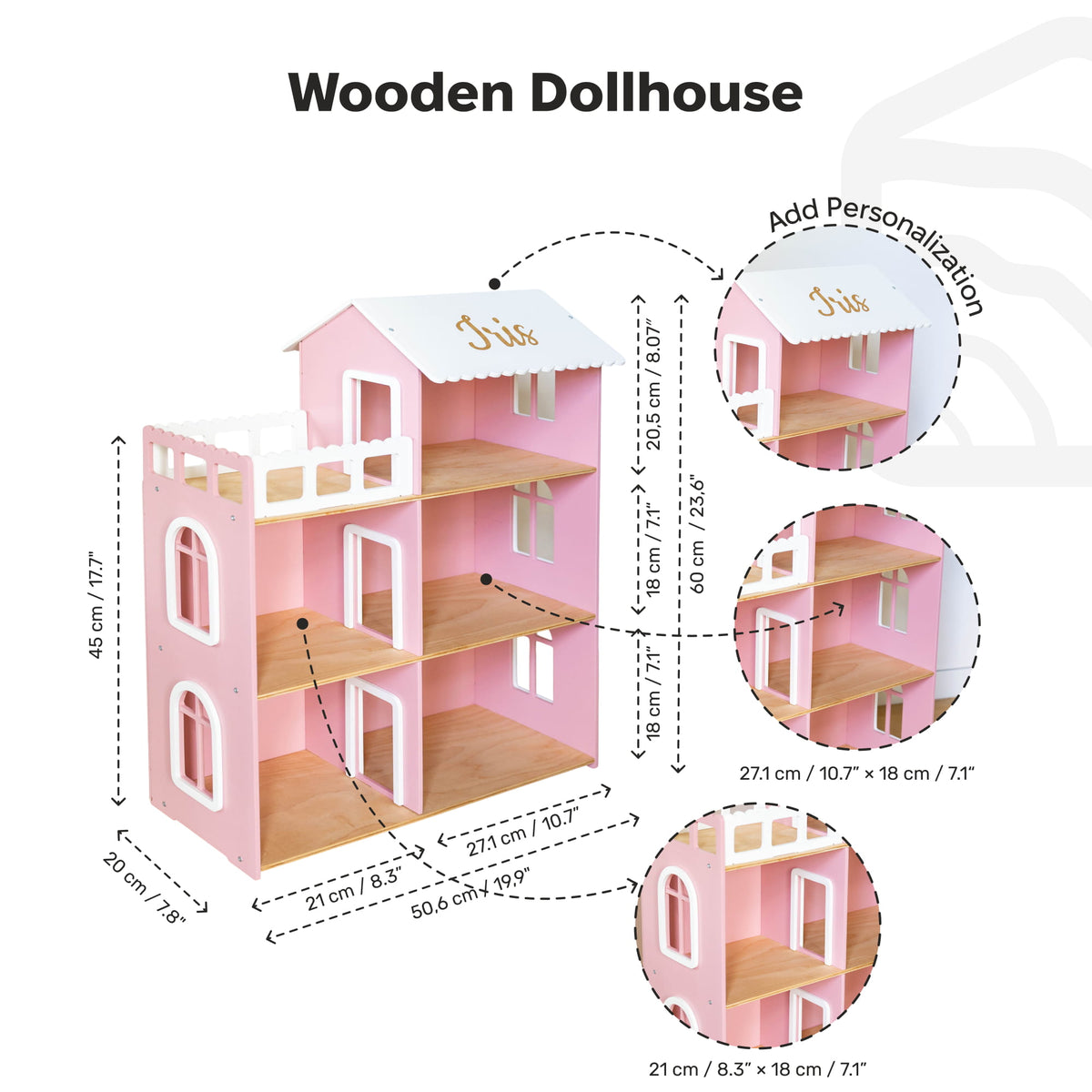 Puppenhaus aus Holz – Weiß