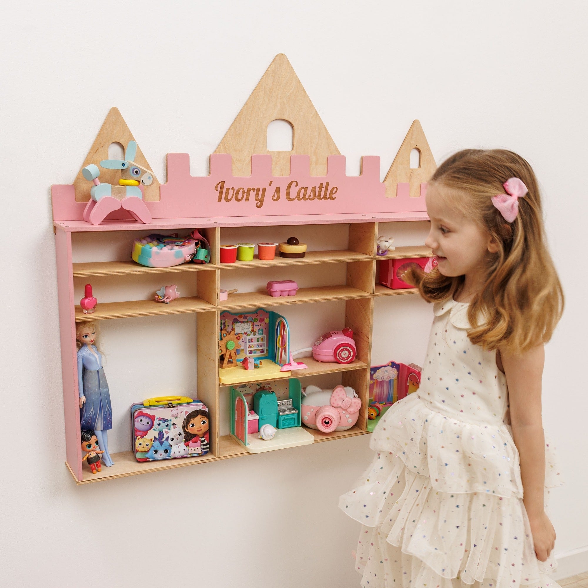 Wooden Toy Organizer - Castle