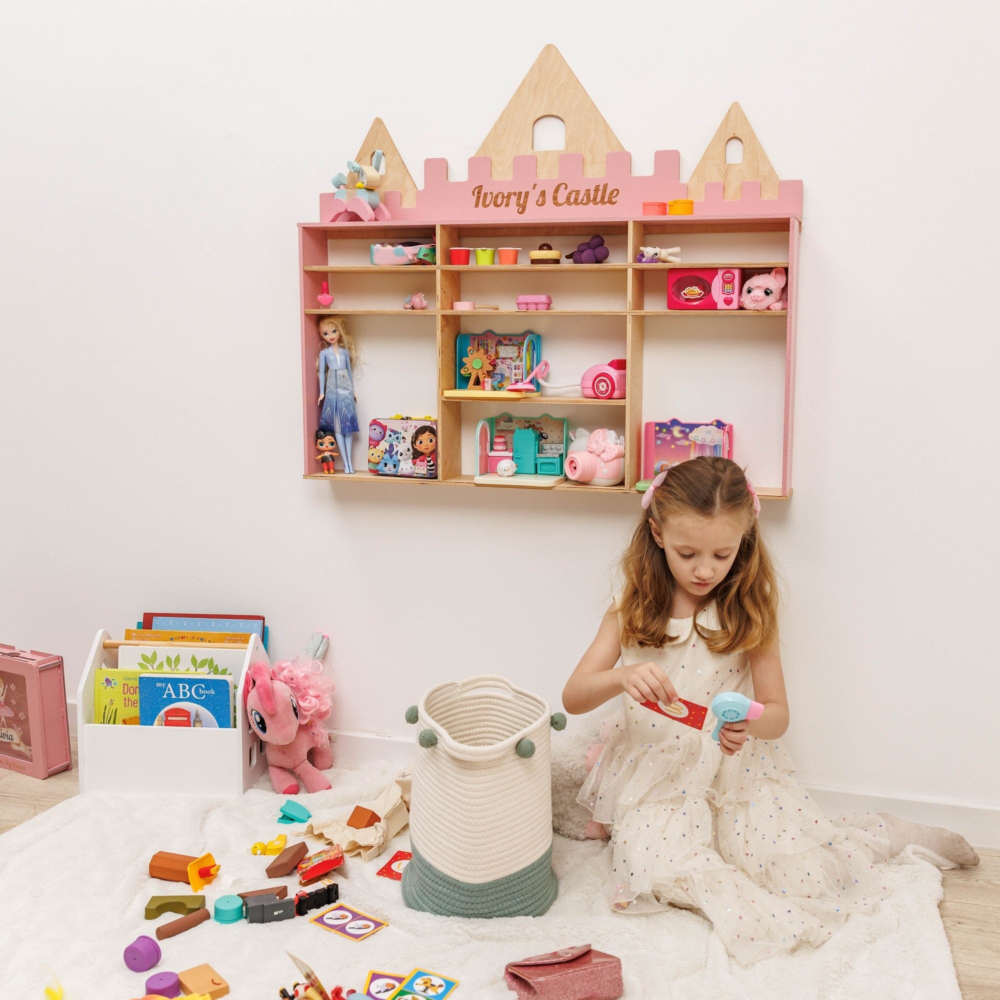 Wooden Toy Organizer - Castle