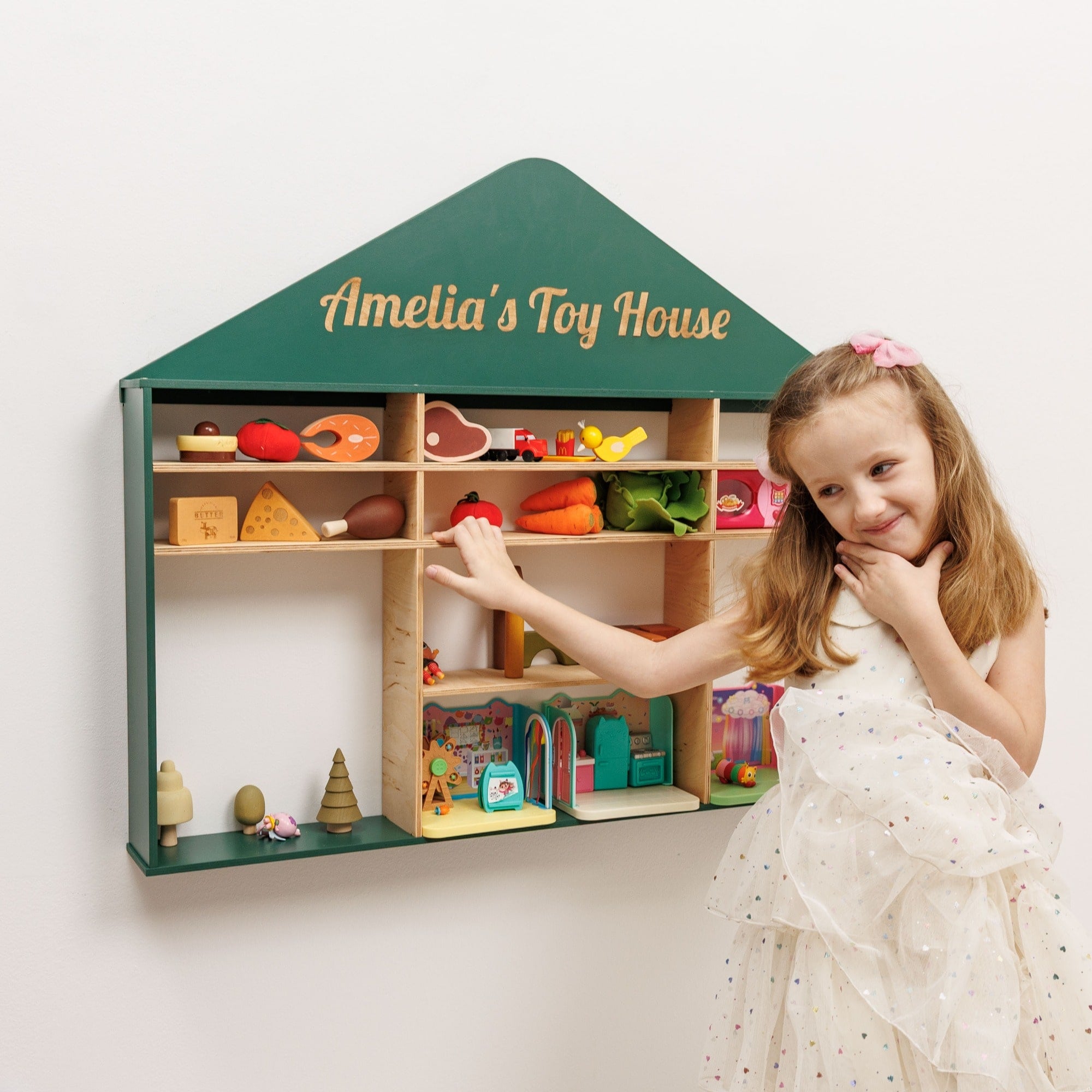 Wooden Toy Organizer - House