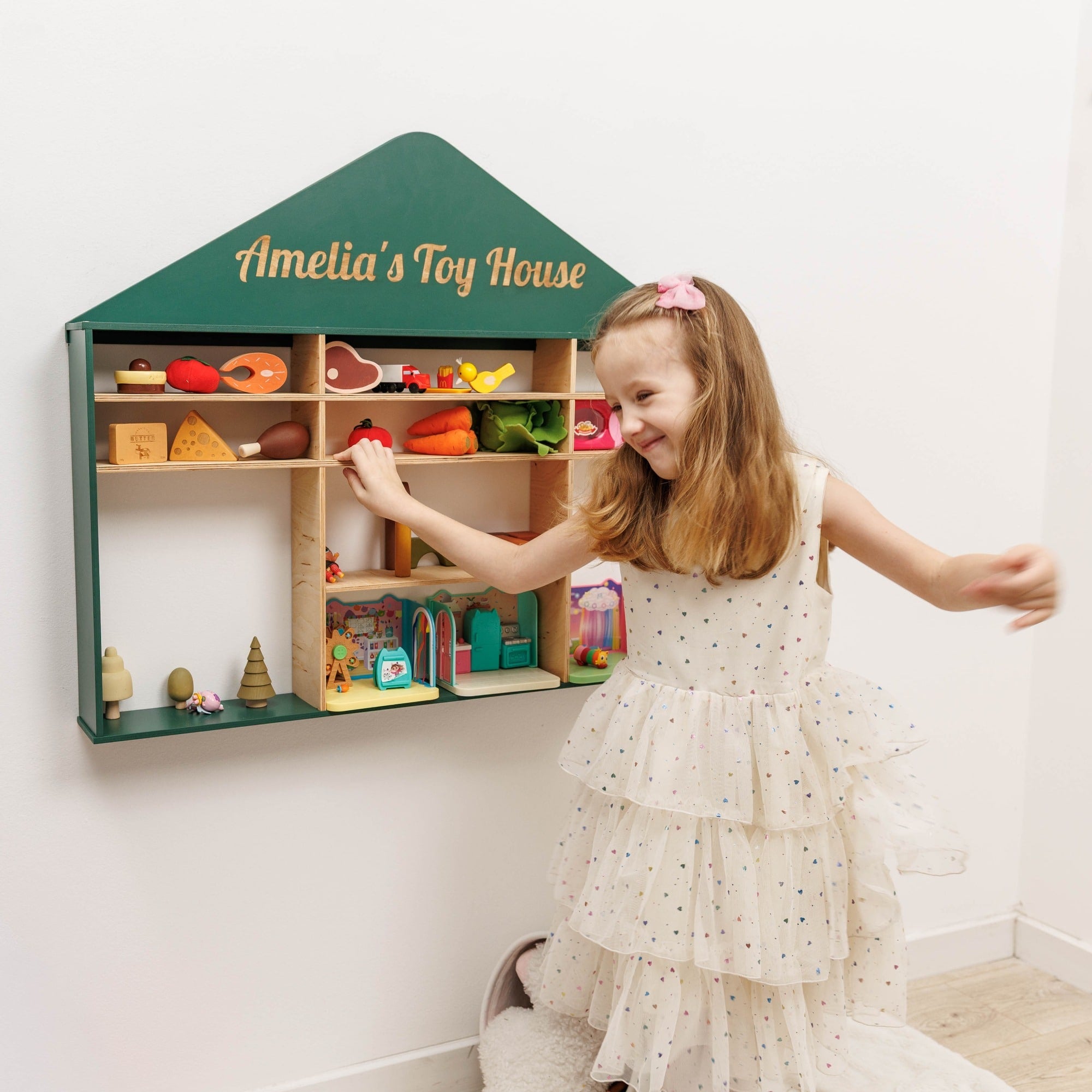 Wooden Toy Organizer - House