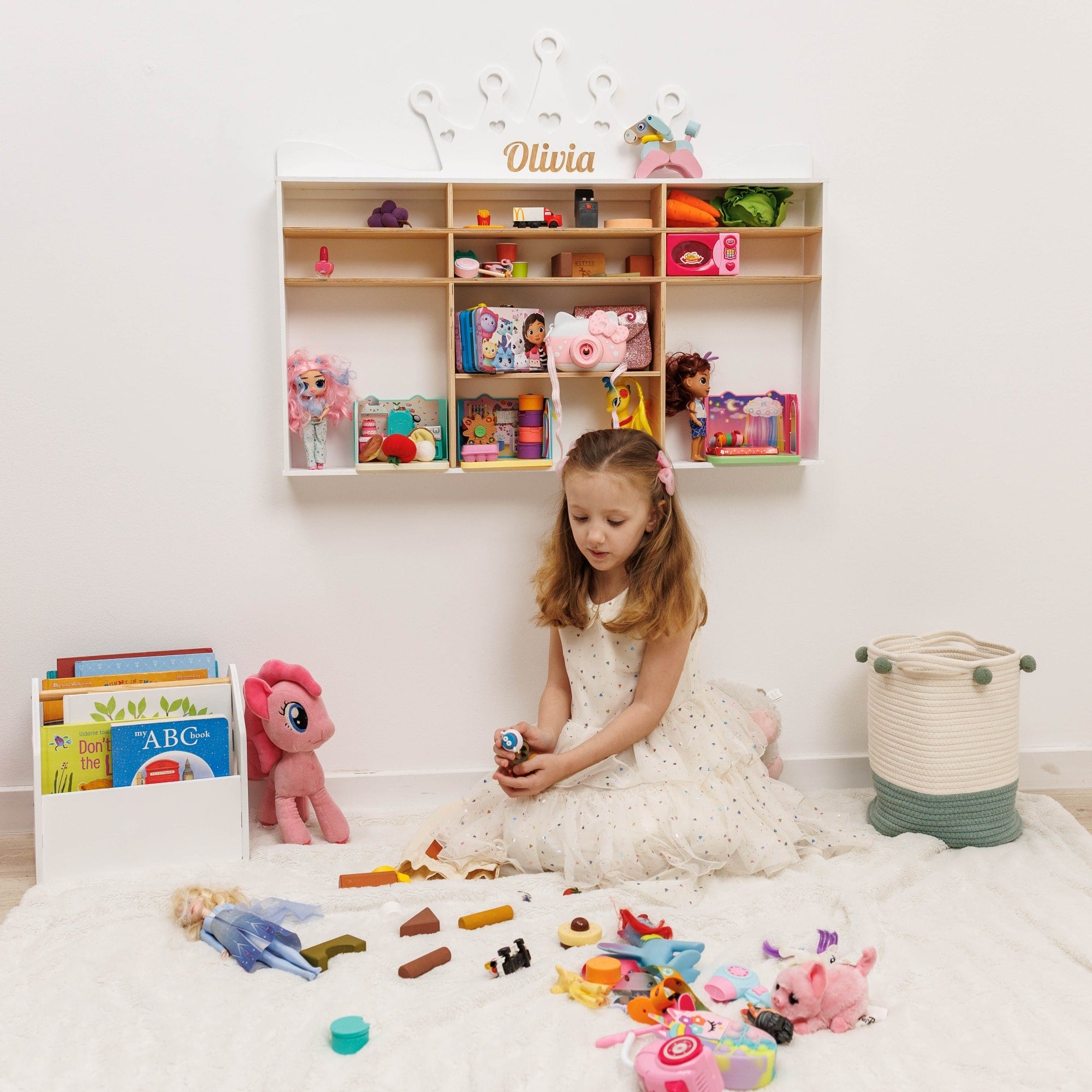 Wooden Toy Organizer - Crown