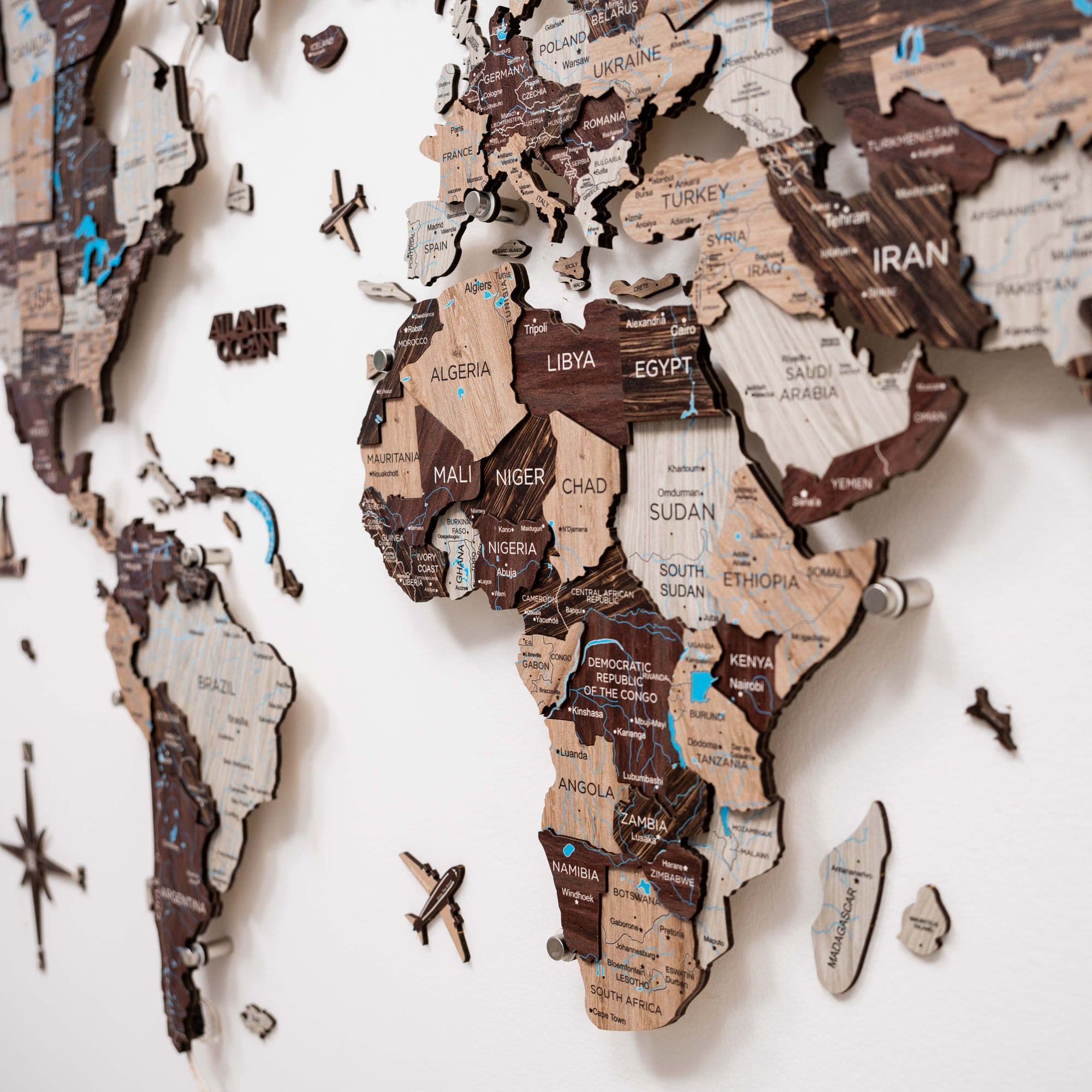 3D Wood Warld Map 14 Mサイズ 3D Wooden World Map Nordik ‣ From Enjoy The Wood