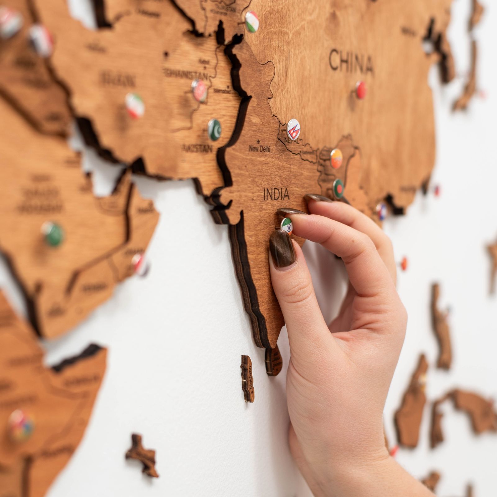 world map puzzle oak