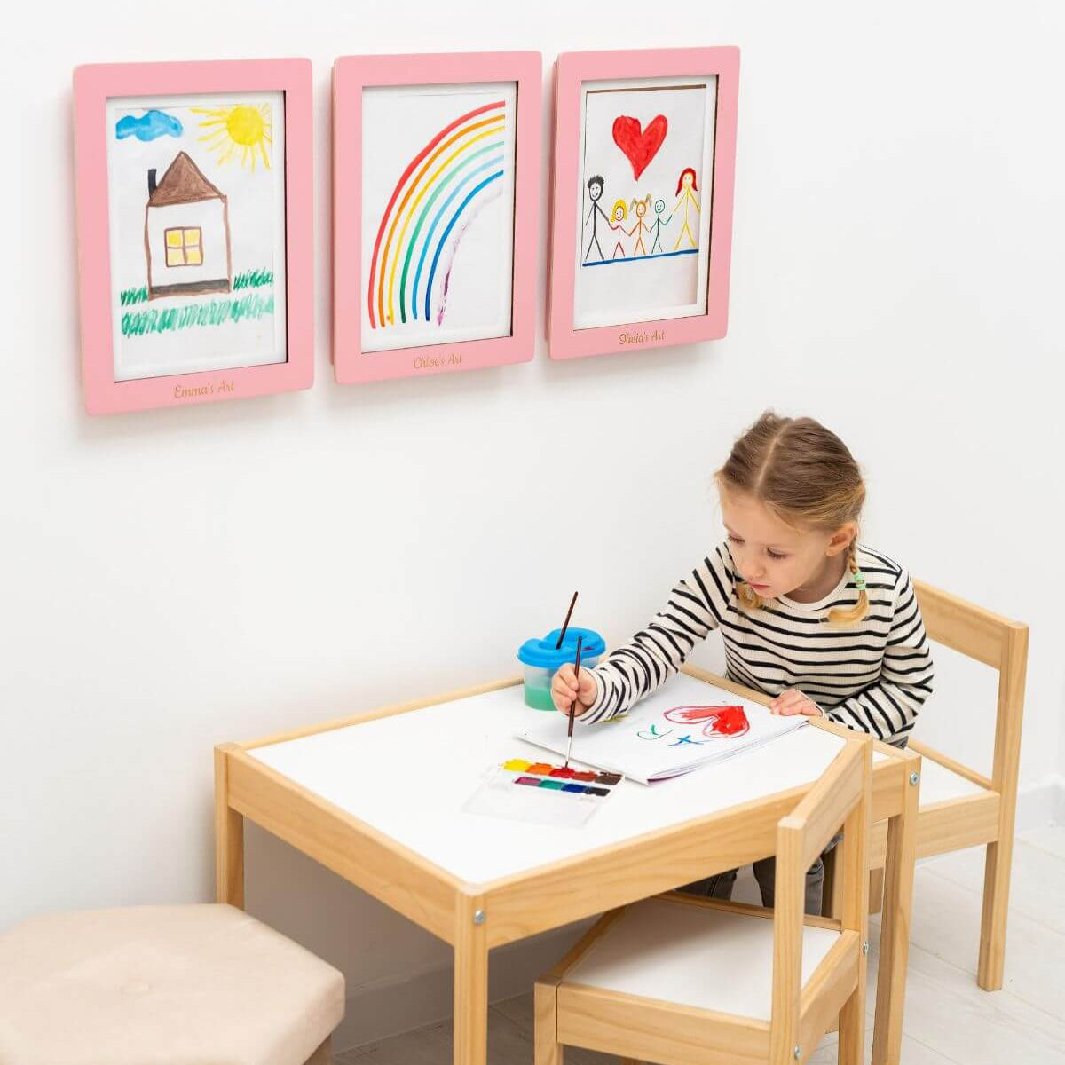 changeable art display frame pink