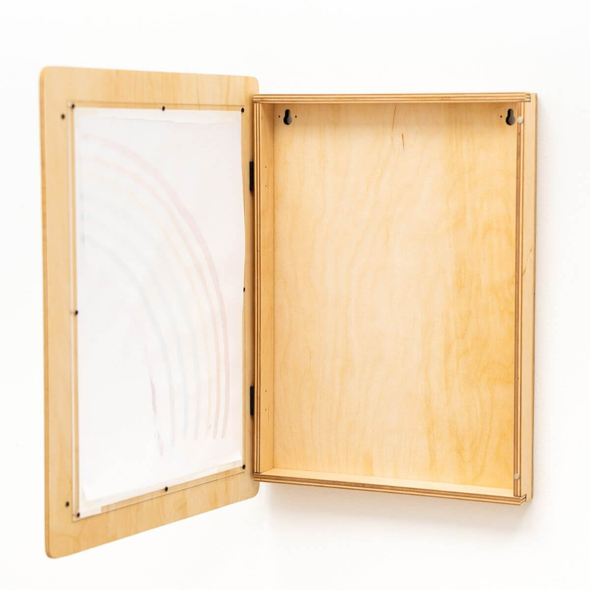 kids art display frame wooden