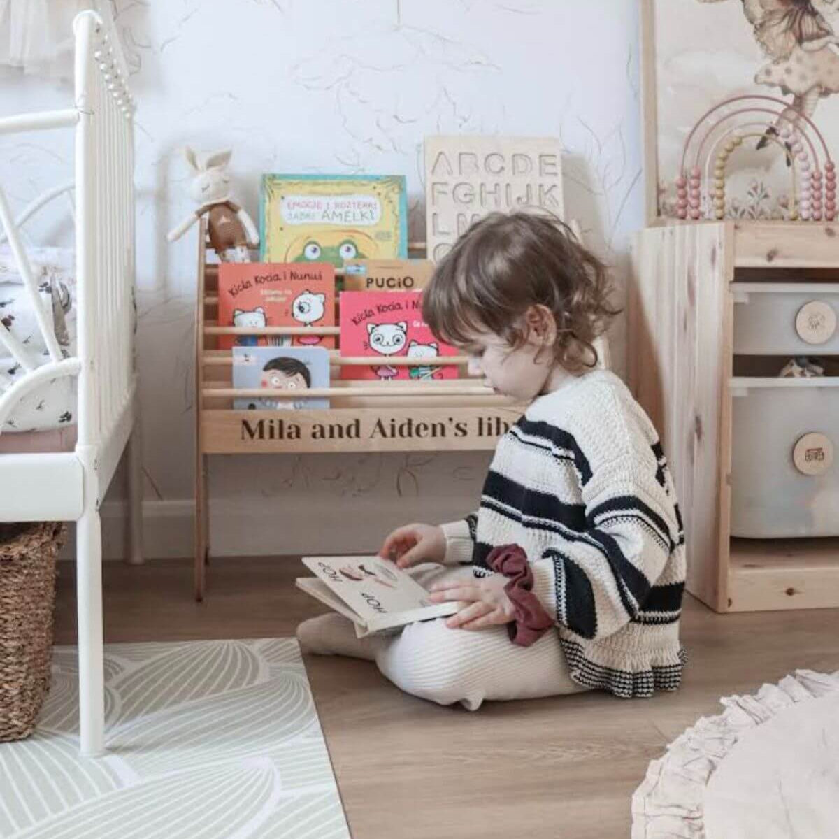 wooden bookshelf 