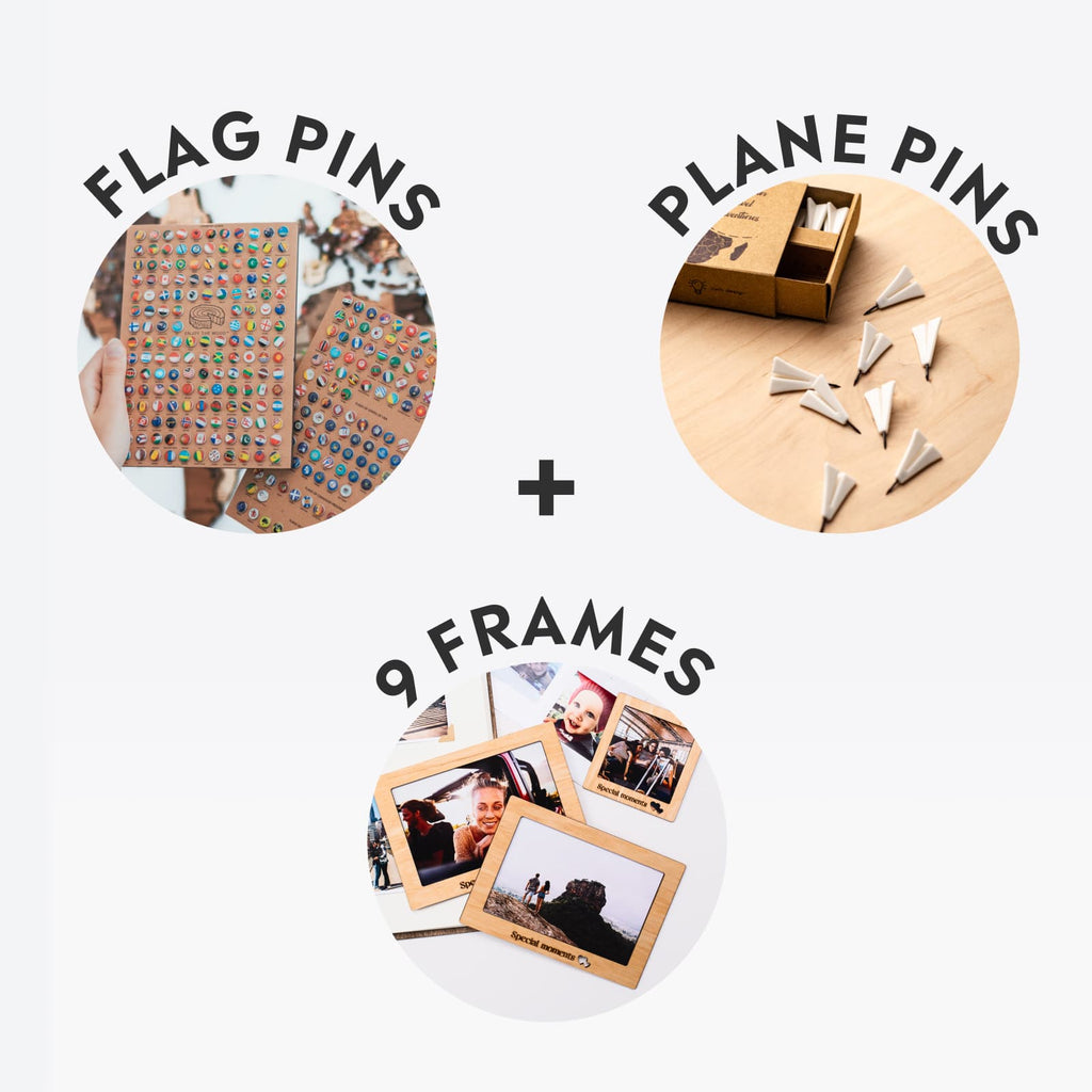 Bundle 9 Photo Frames Flags Airplanes Pins