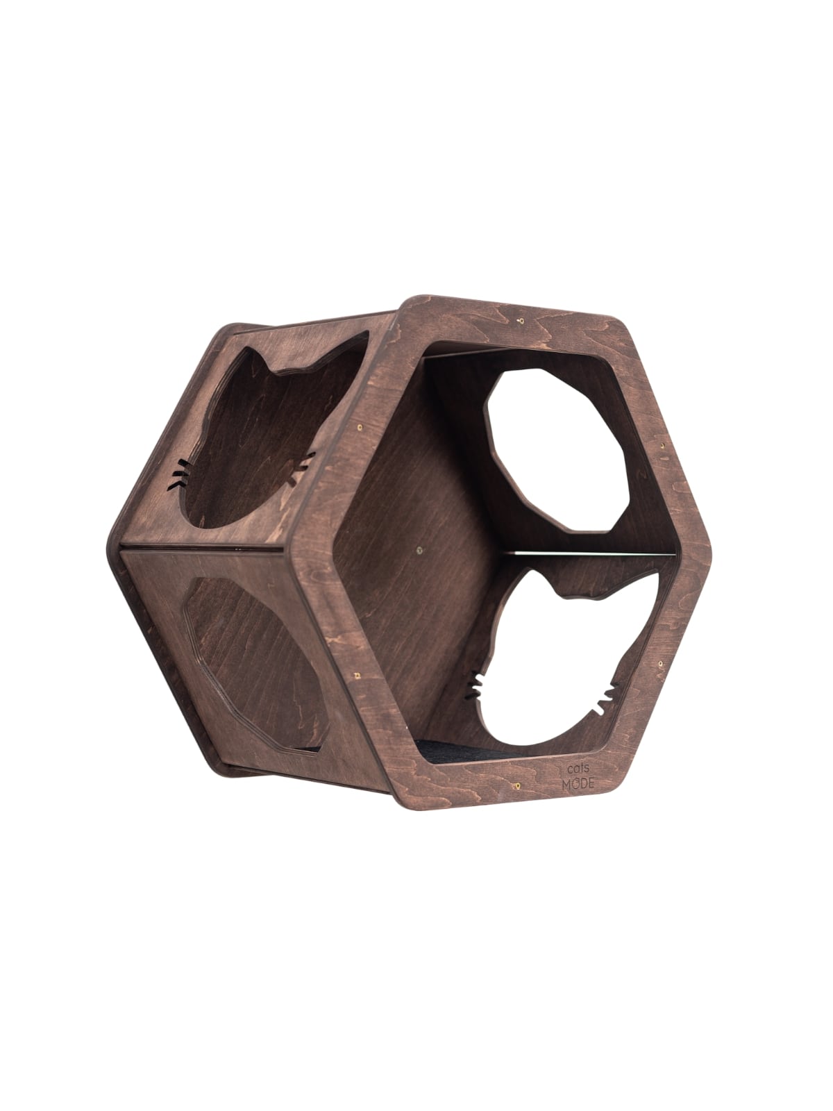 wall shelves for cats to climb in dark walnut color
